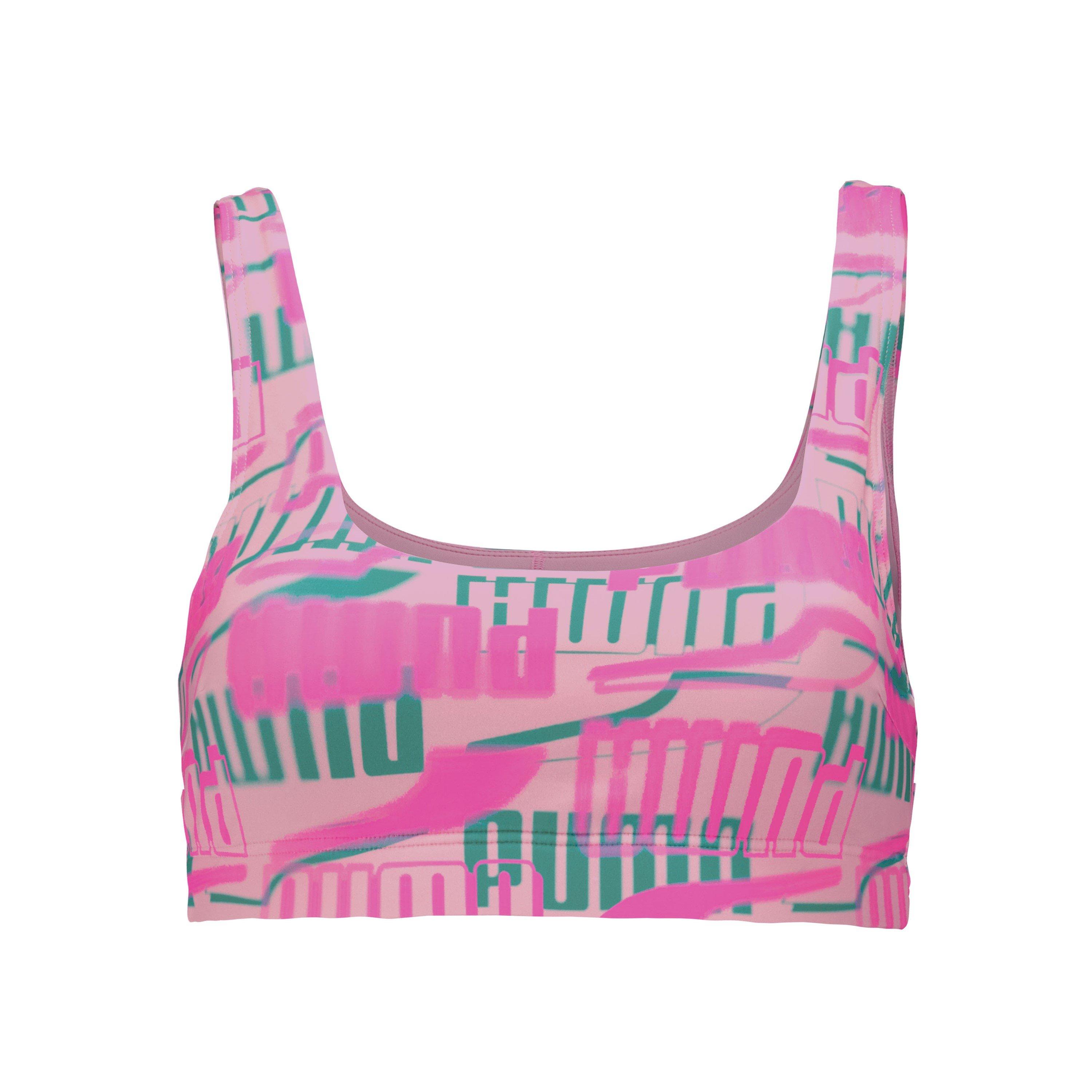 Pink Combo - Puma - Women's Scoop Neck Swimsuit - 1