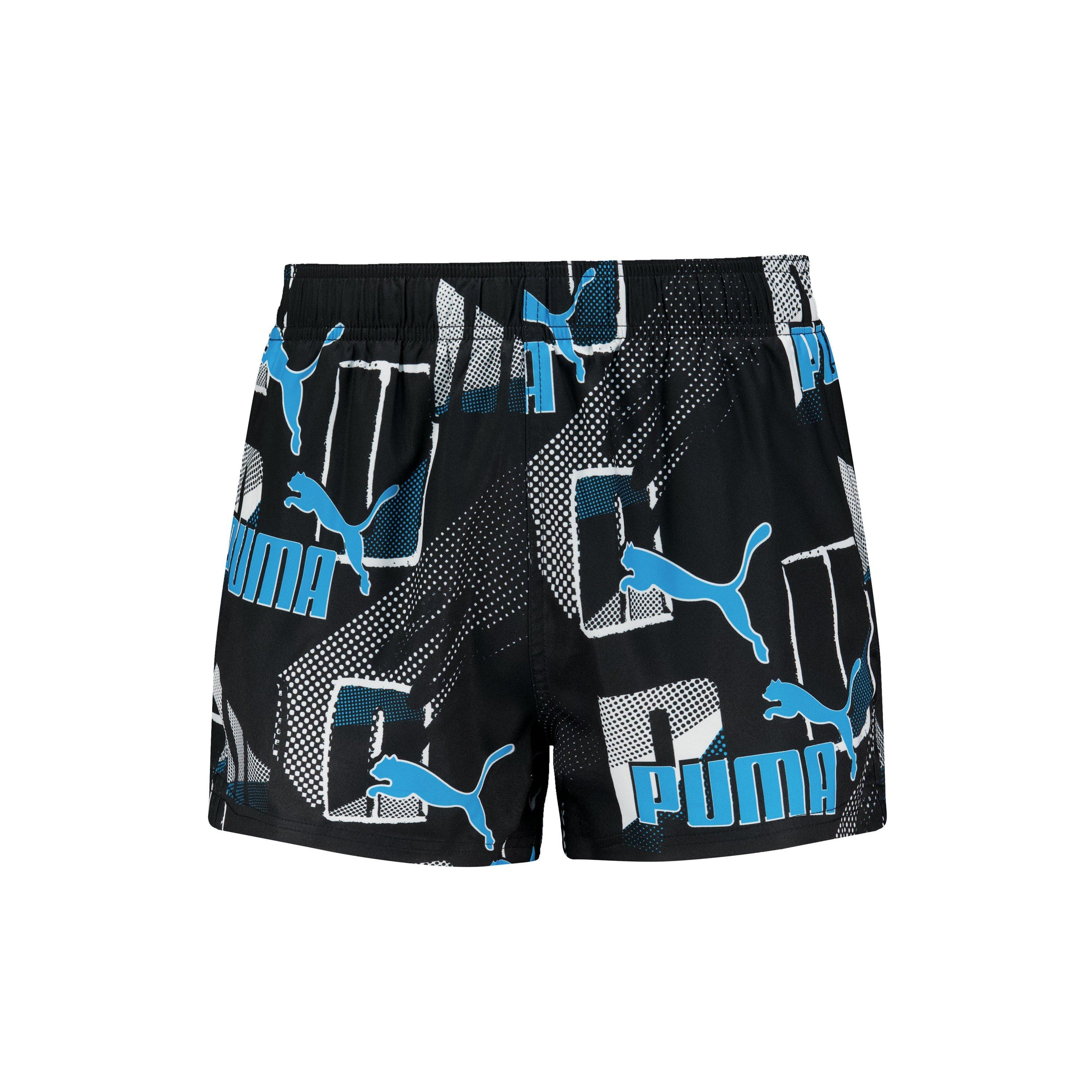 Puma Men's Print Logo Swim Shorts - Blue Combo - XS