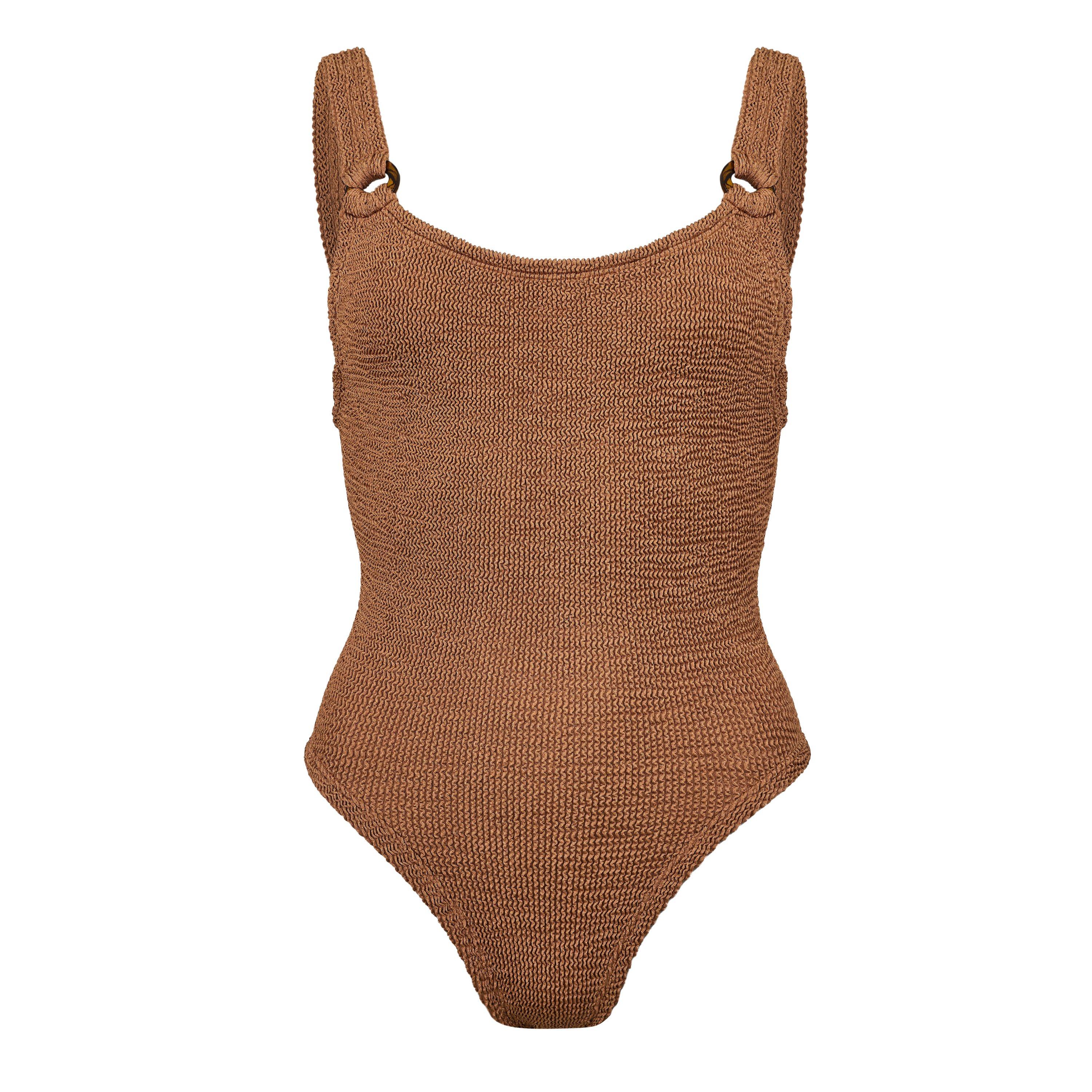 Hunza G Domino Swimsuit - Metallic Cocoa