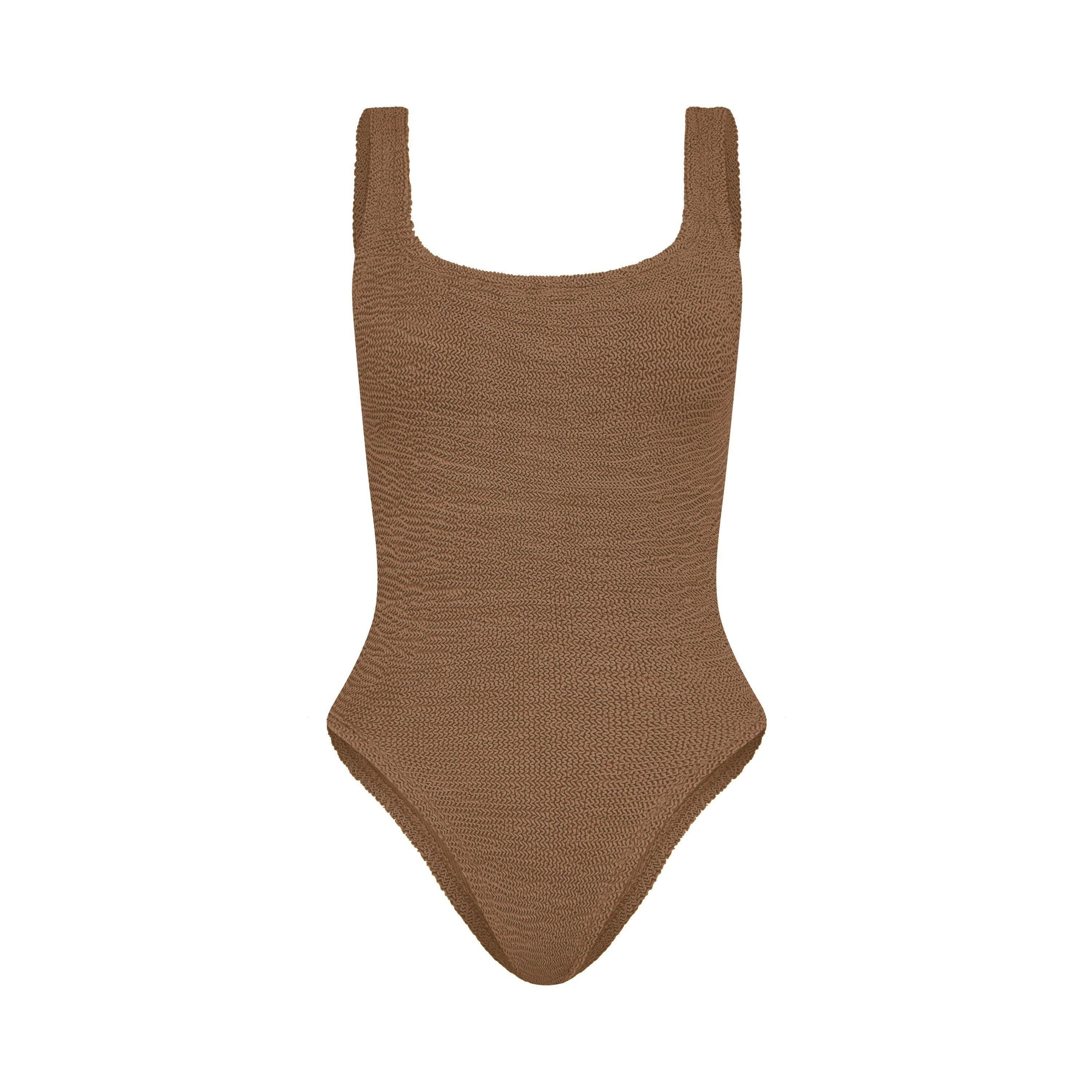 Hunza G Square Neck Swimsuit - Metallic Coco