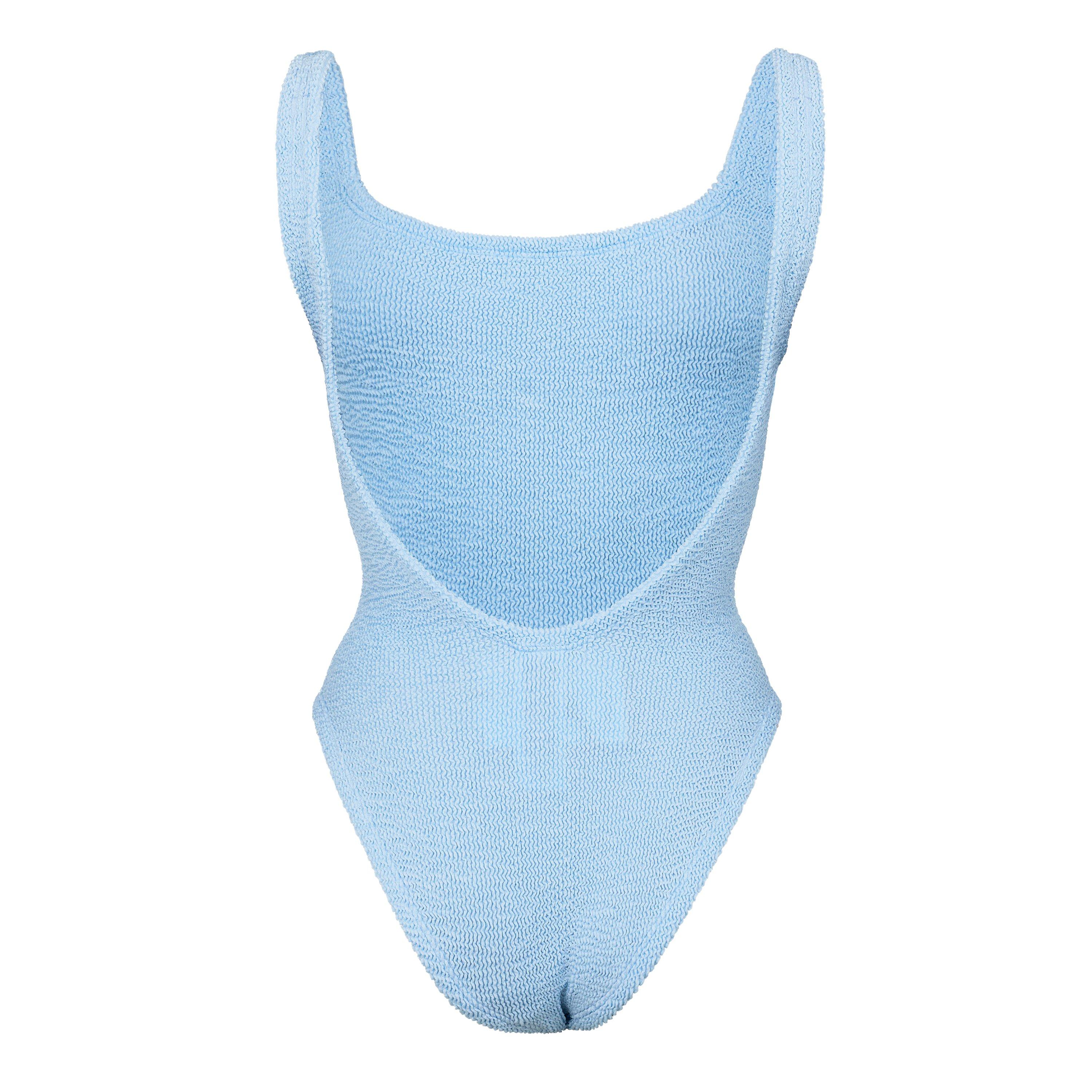 Metallic Blue - Hunza G - Square Neck Swimsuit - 2