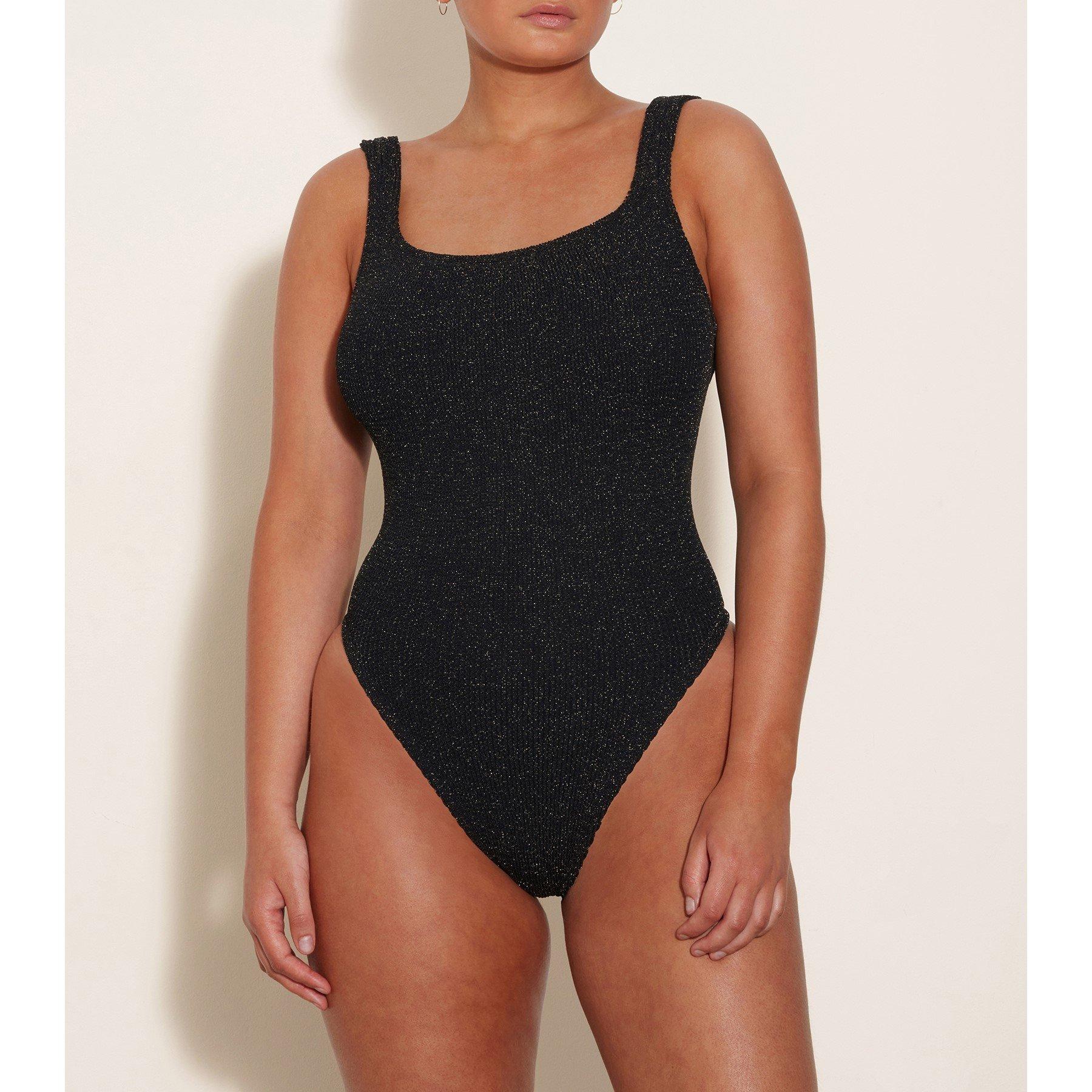 Hunza G Square Neck Swimsuit - Black/Gold