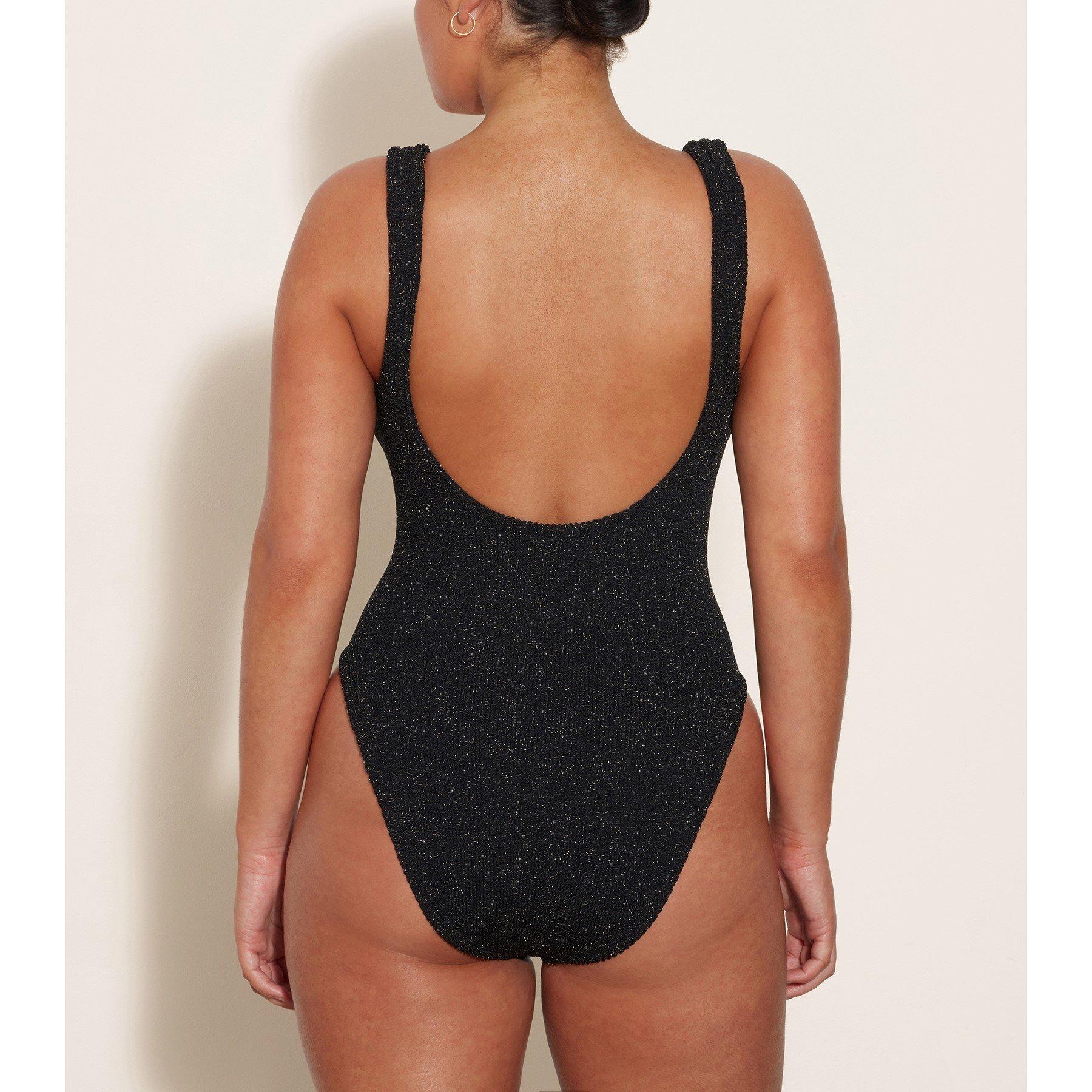 Black/Gold - Hunza G - Square Neck Swimsuit - 2