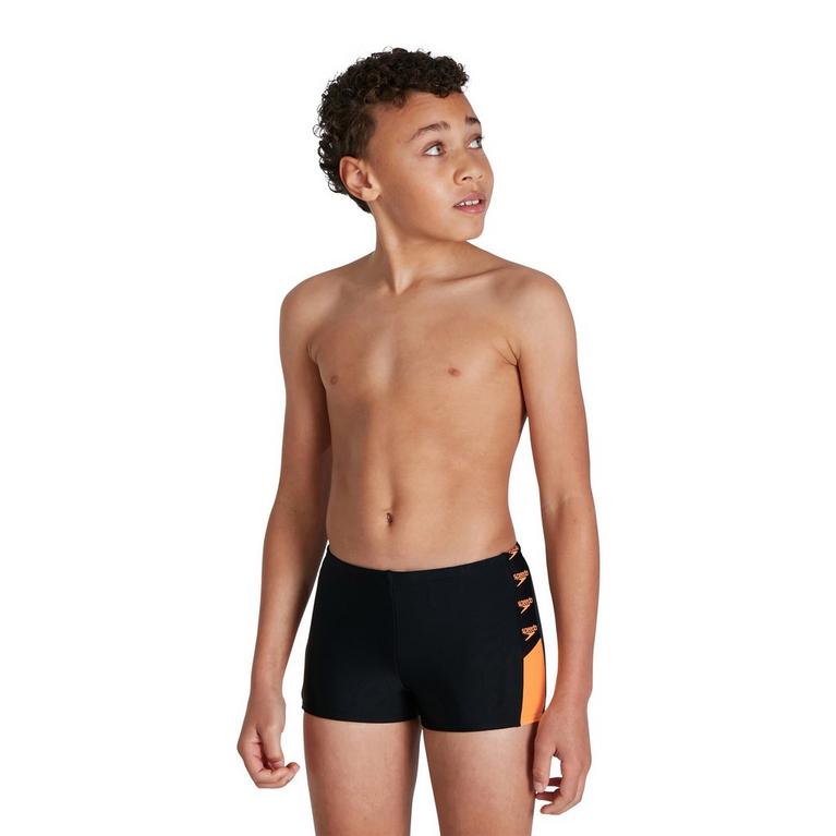 Schwarz/Adriatisch - Speedo - BM Logo Aqua Swim Shorts Junior Boys - 2