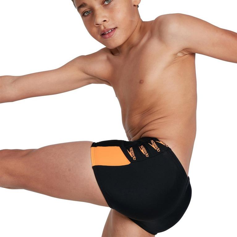 Schwarz/Adriatisch - Speedo - BM Logo Aqua Swim Shorts Junior Boys - 4