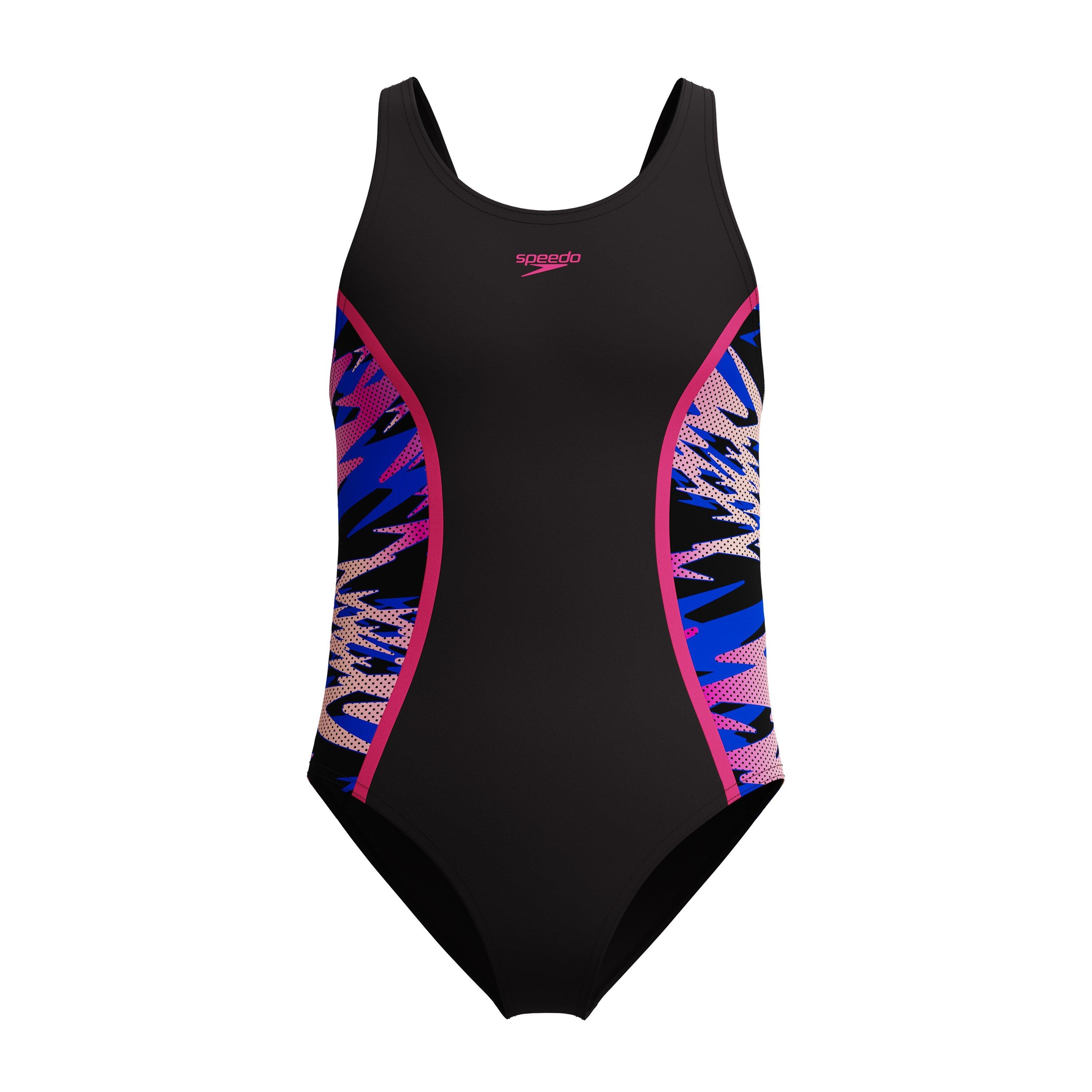 Anth/Pink - Speedo - Kids' HB Splice MB One Piece Swimsuit - 1