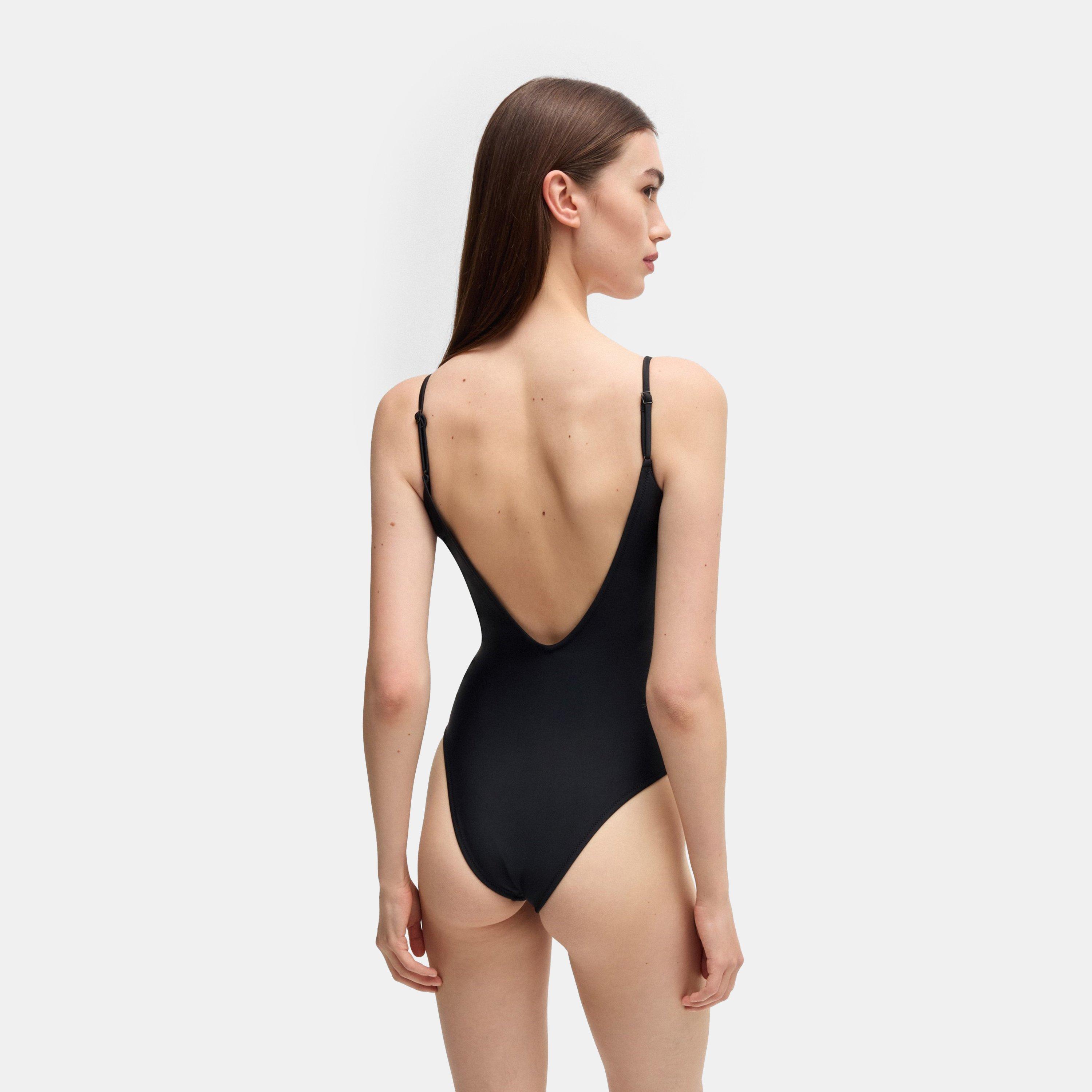 Black - Hugo - Boss Quick-Dry Swimsuit With Contrast Logo - 3