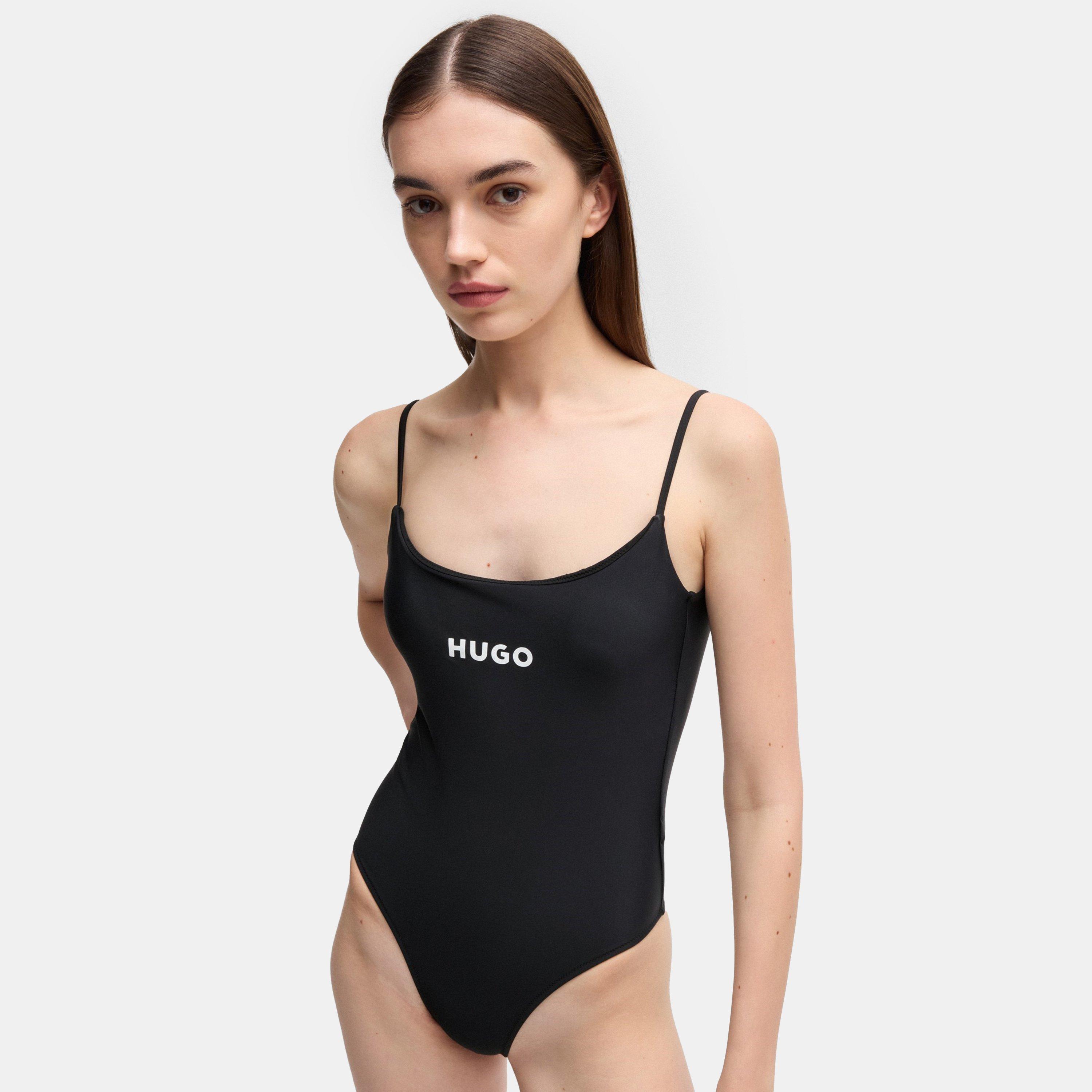 Black - Hugo - Boss Quick-Dry Swimsuit With Contrast Logo - 4