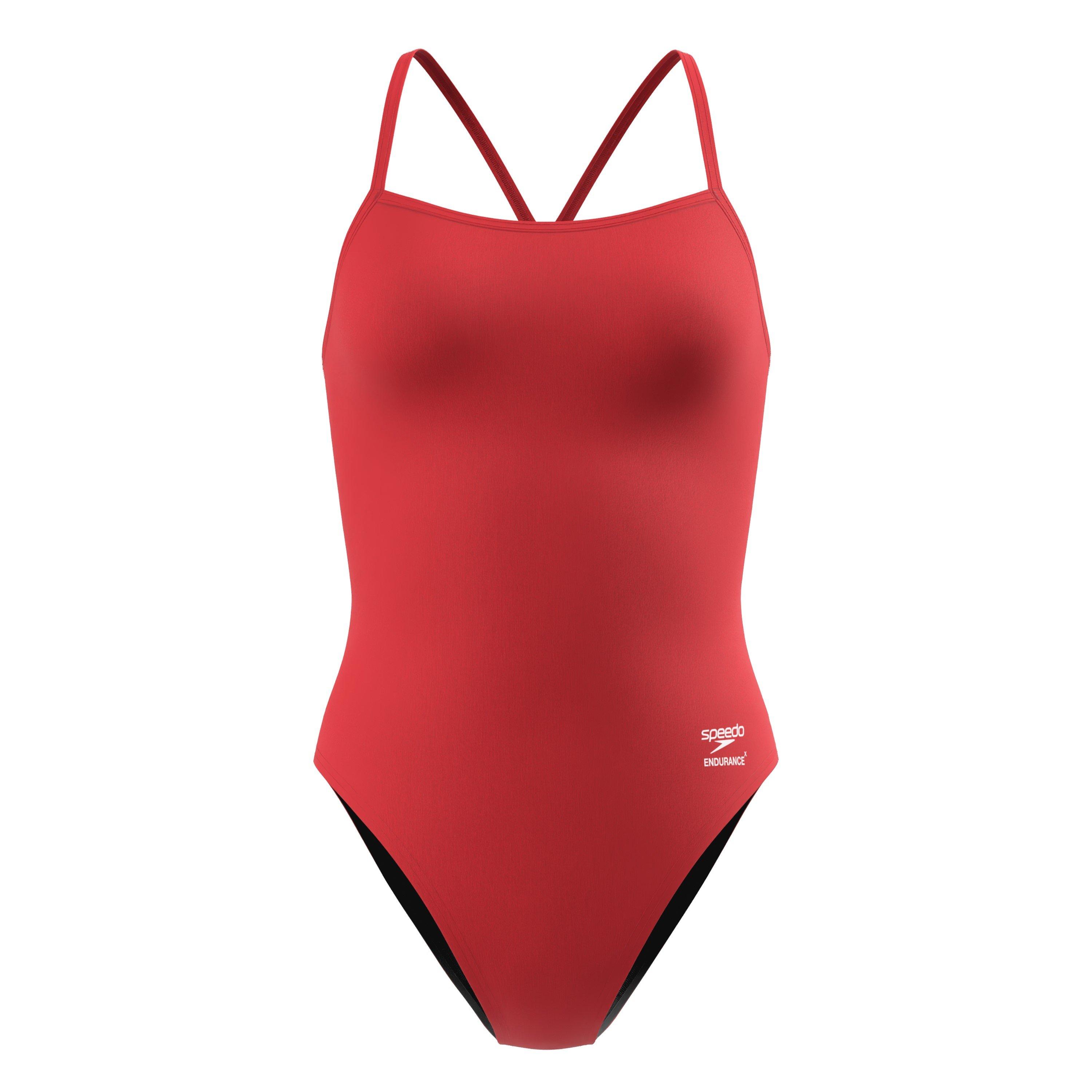 Speedo Women's Solid Enduran Ld64 - Red - 14 (36)