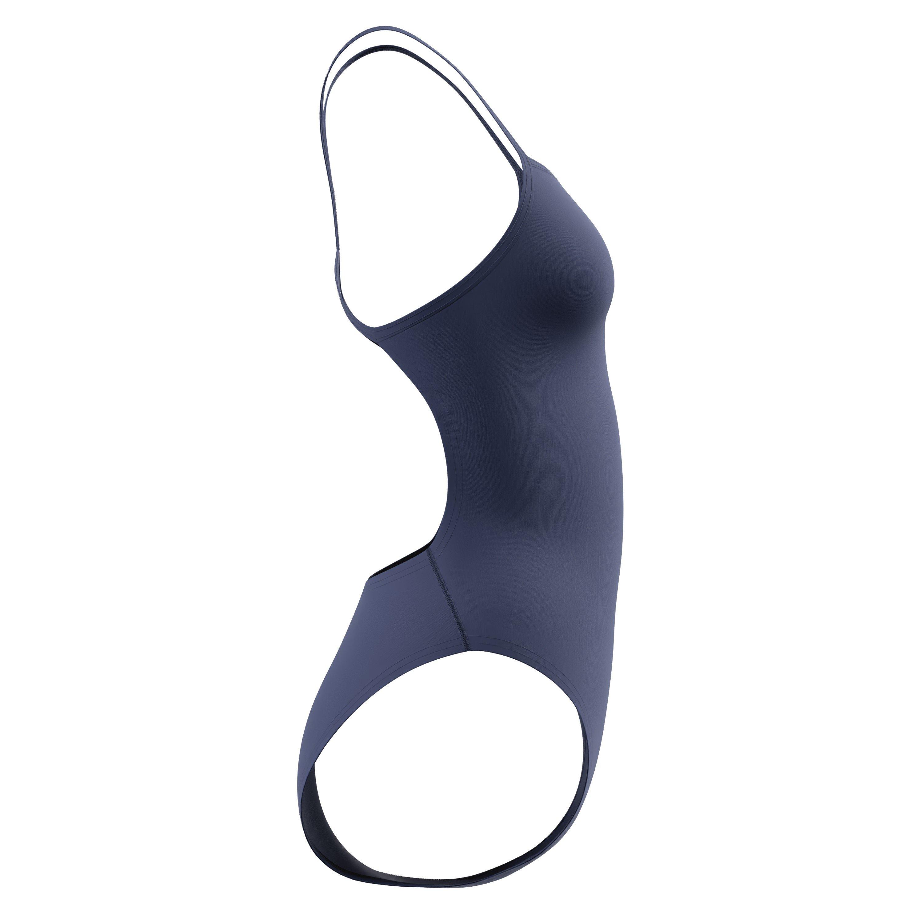 Navy - Speedo - Women's Solid Endurance+ Max V-Back 2.0 High-Leg One-Piece Swimsuit - 2