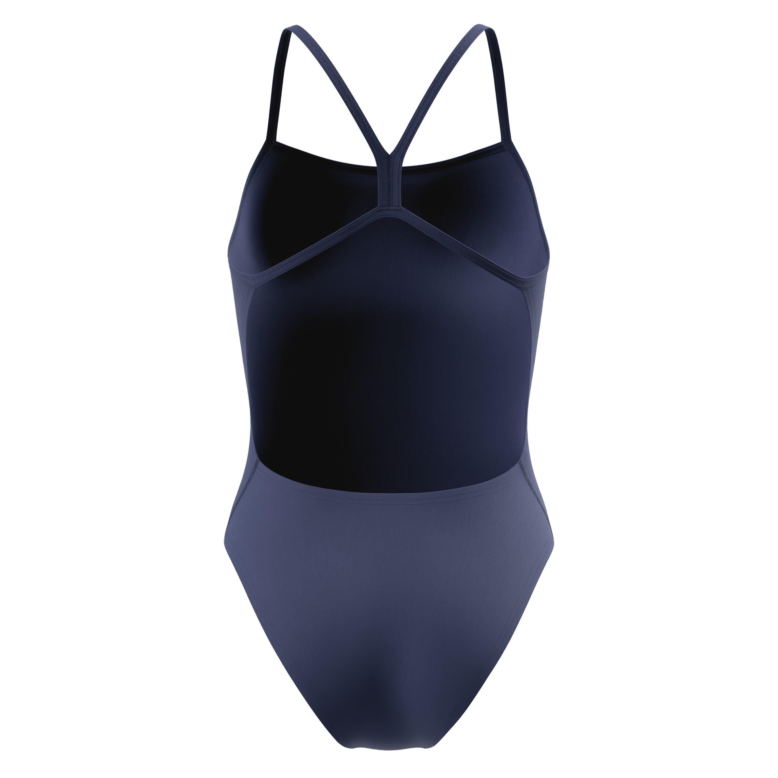 Navy - Speedo - Women's Solid Endurance+ Max V-Back 2.0 High-Leg One-Piece Swimsuit - 3
