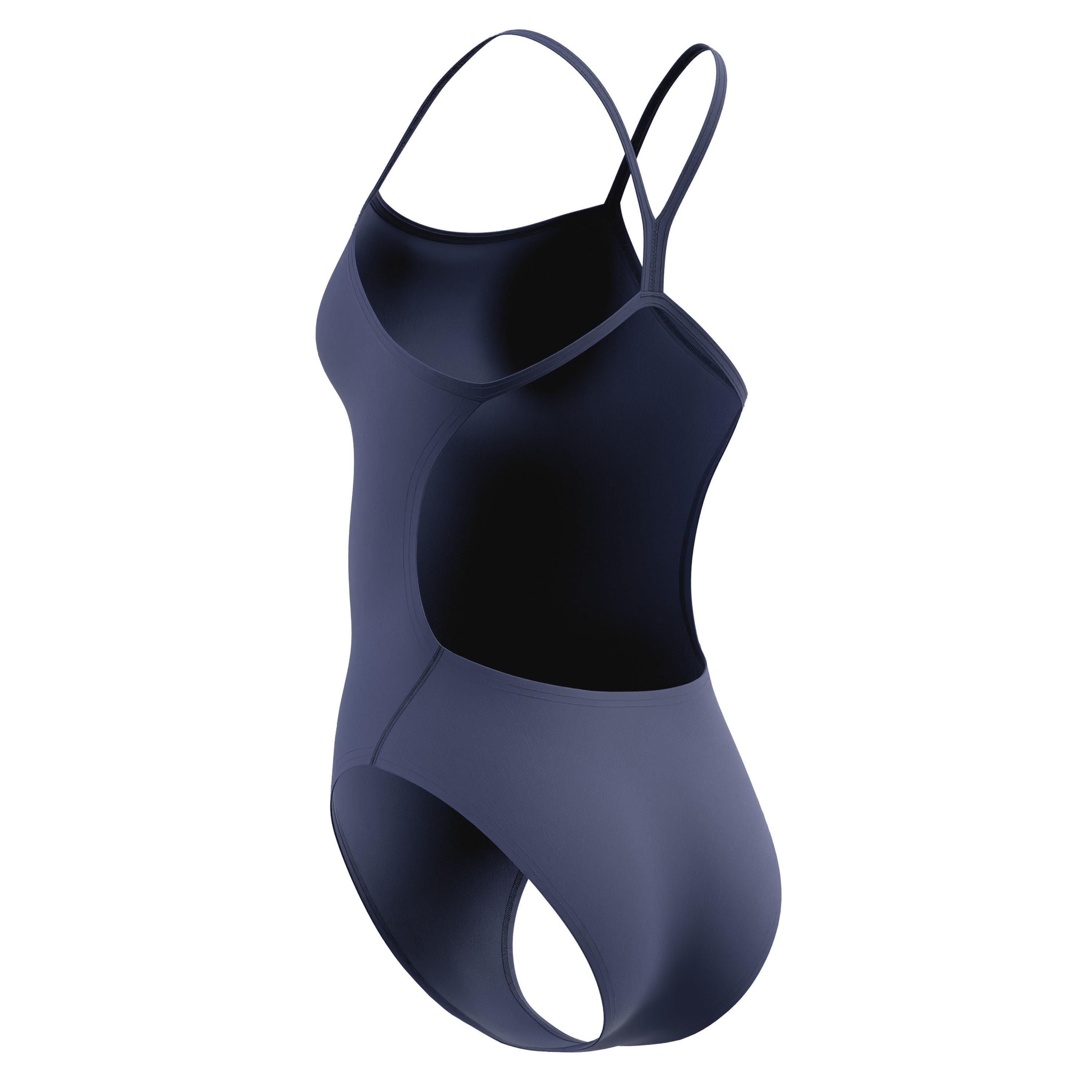 Navy - Speedo - Women's Solid Endurance+ Max V-Back 2.0 High-Leg One-Piece Swimsuit - 4