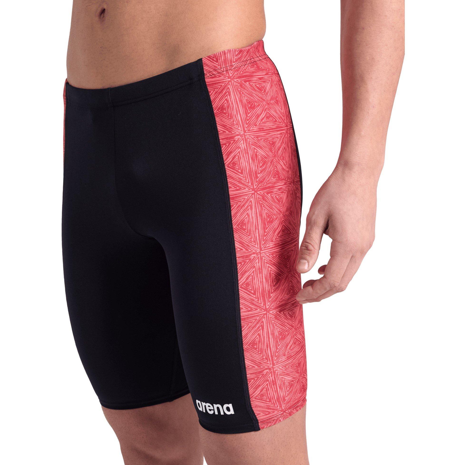 Arena Men's Abstract Tiles Swim Jammer - Black Red - X Large