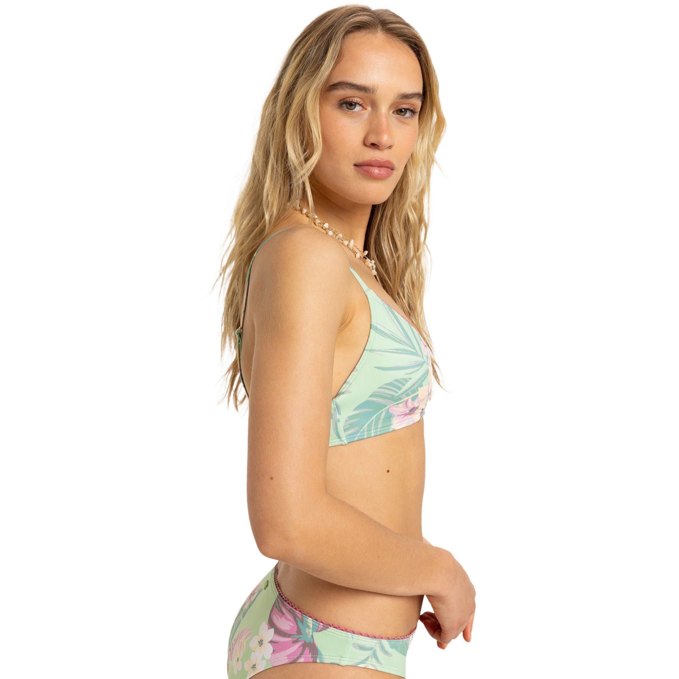 Fm Grn/Cst Brz - Roxy - Sun Protection Tri-Fold Bikini Tops - 2