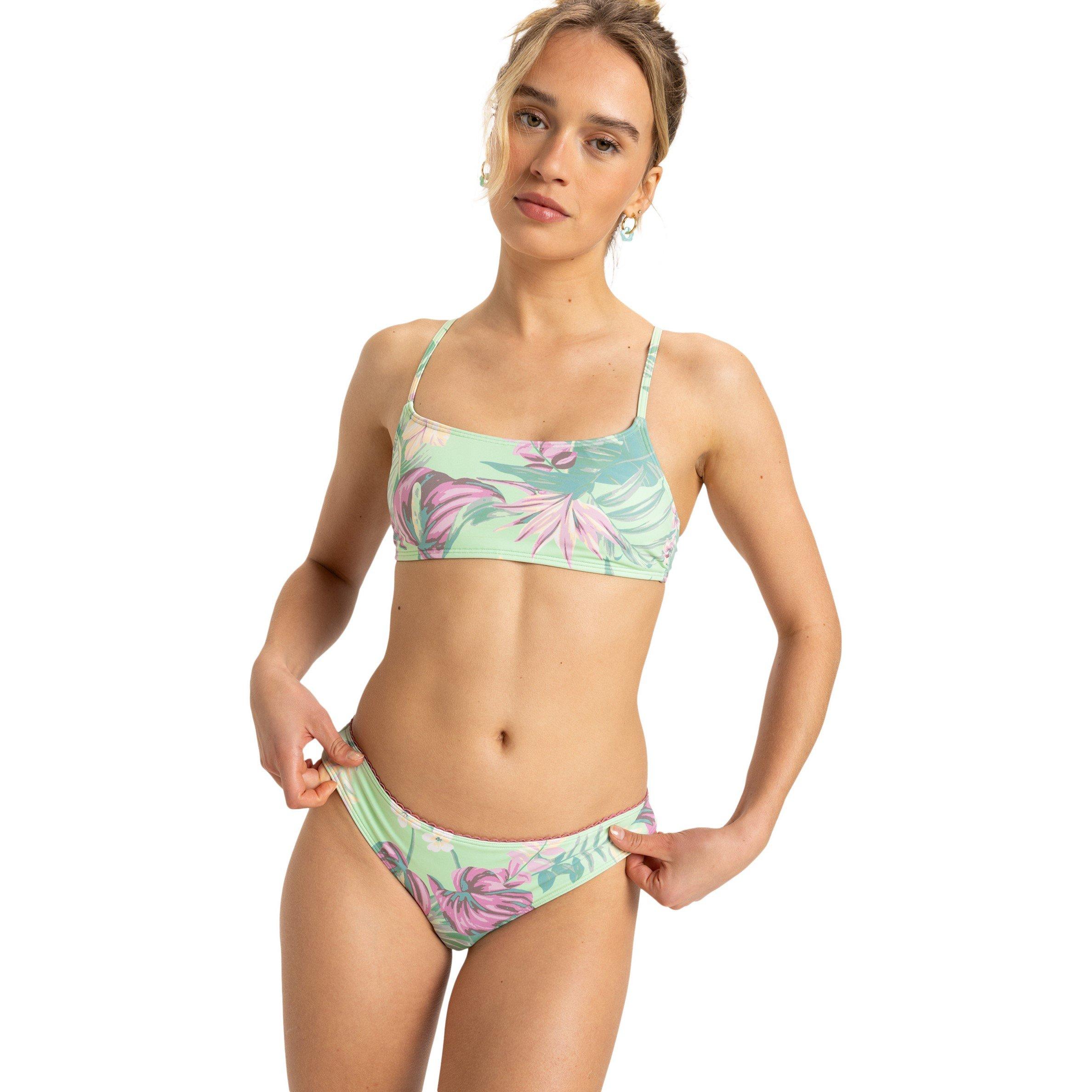 Fm Grn/Cst Brz - Roxy - Women's Sun Check Bikini Bottoms - 1