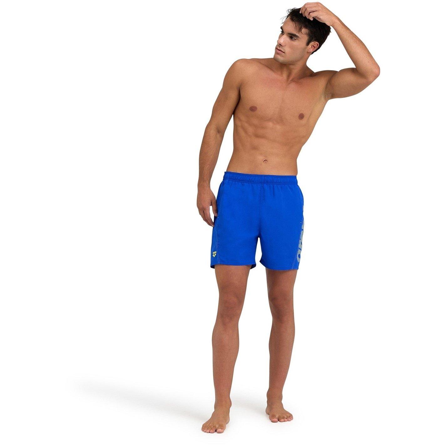 Neon Blue - Arena - Mens Fundamentals Logo R Beach Boxer - 6