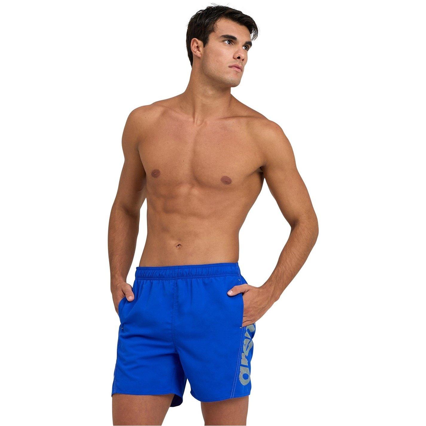 Neon Blue - Arena - Mens Fundamentals Logo R Beach Boxer - 7