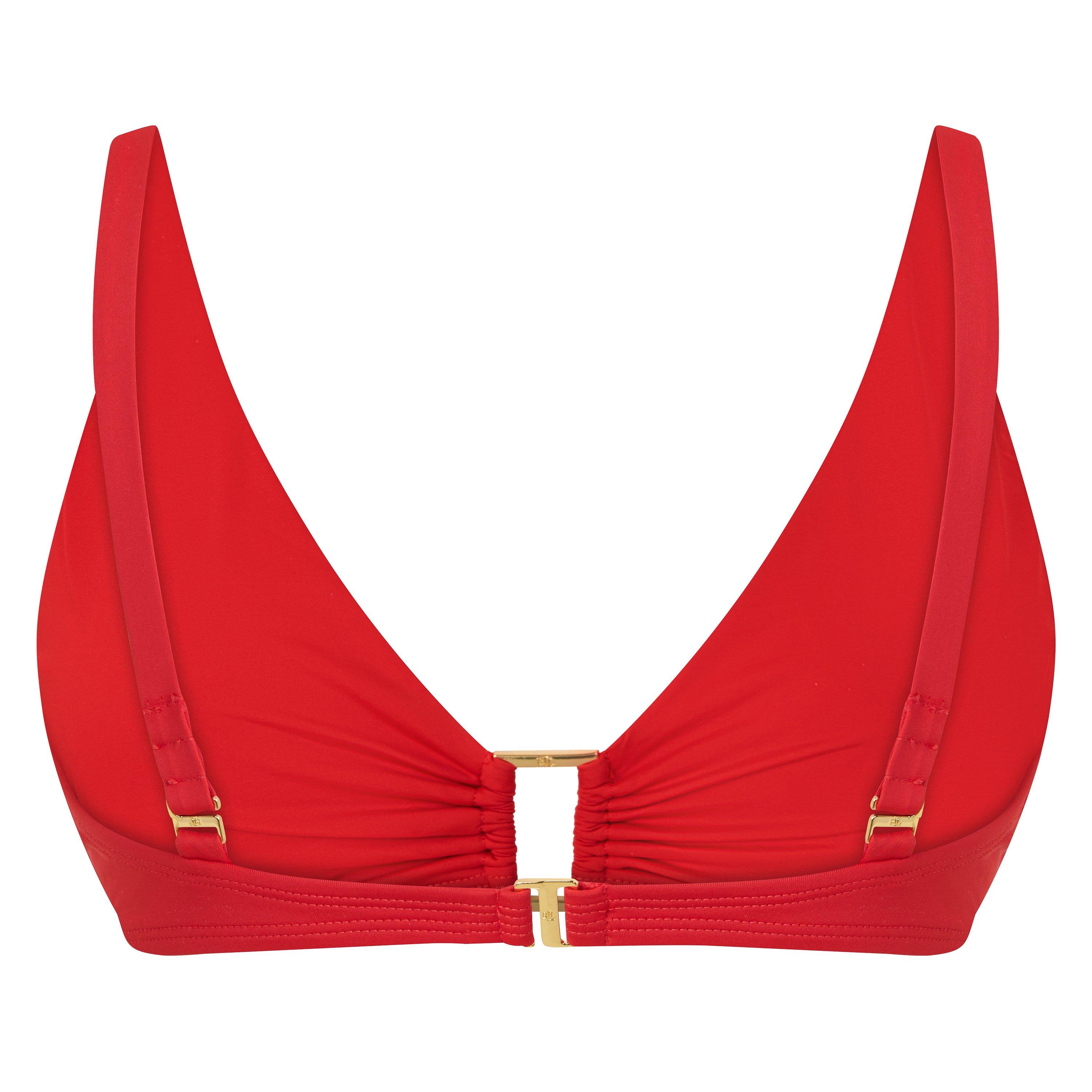 Red - Lauren by Ralph Lauren - Ring-Front Halter Bikini Top - 2