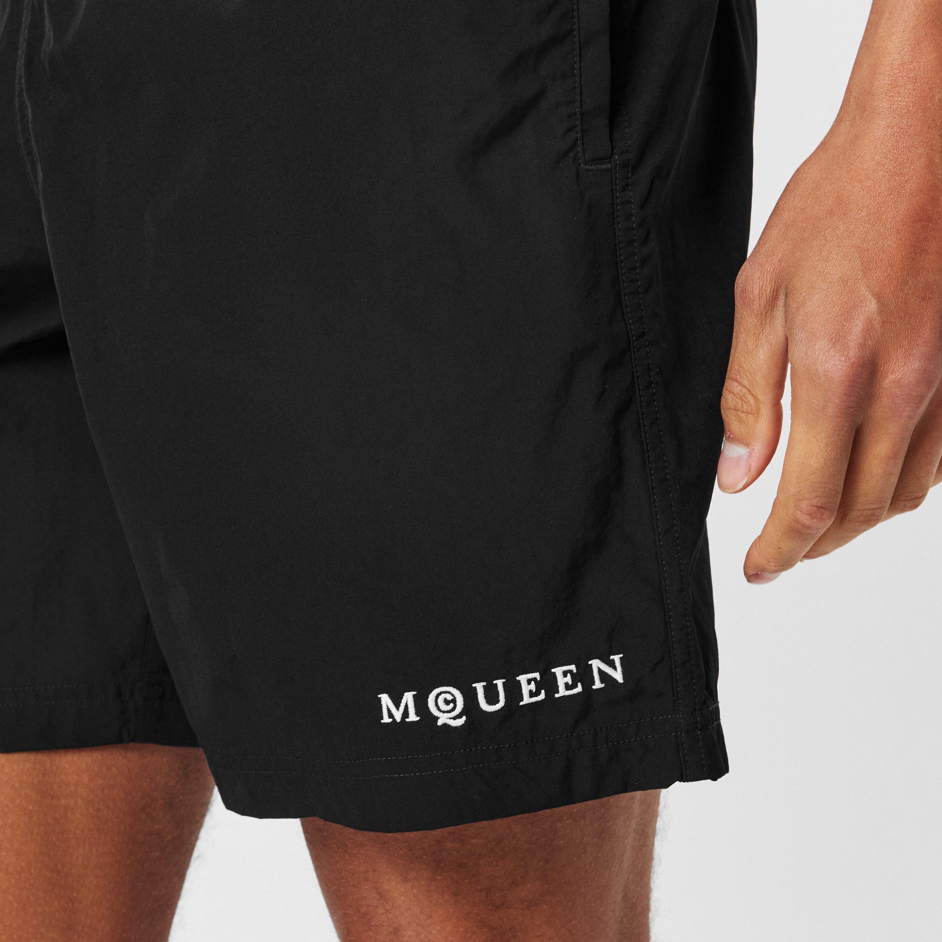 Black - Alexander McQueen - Men's Alex Logo Quick-Dry Tailored Fit Swim Shorts - 5