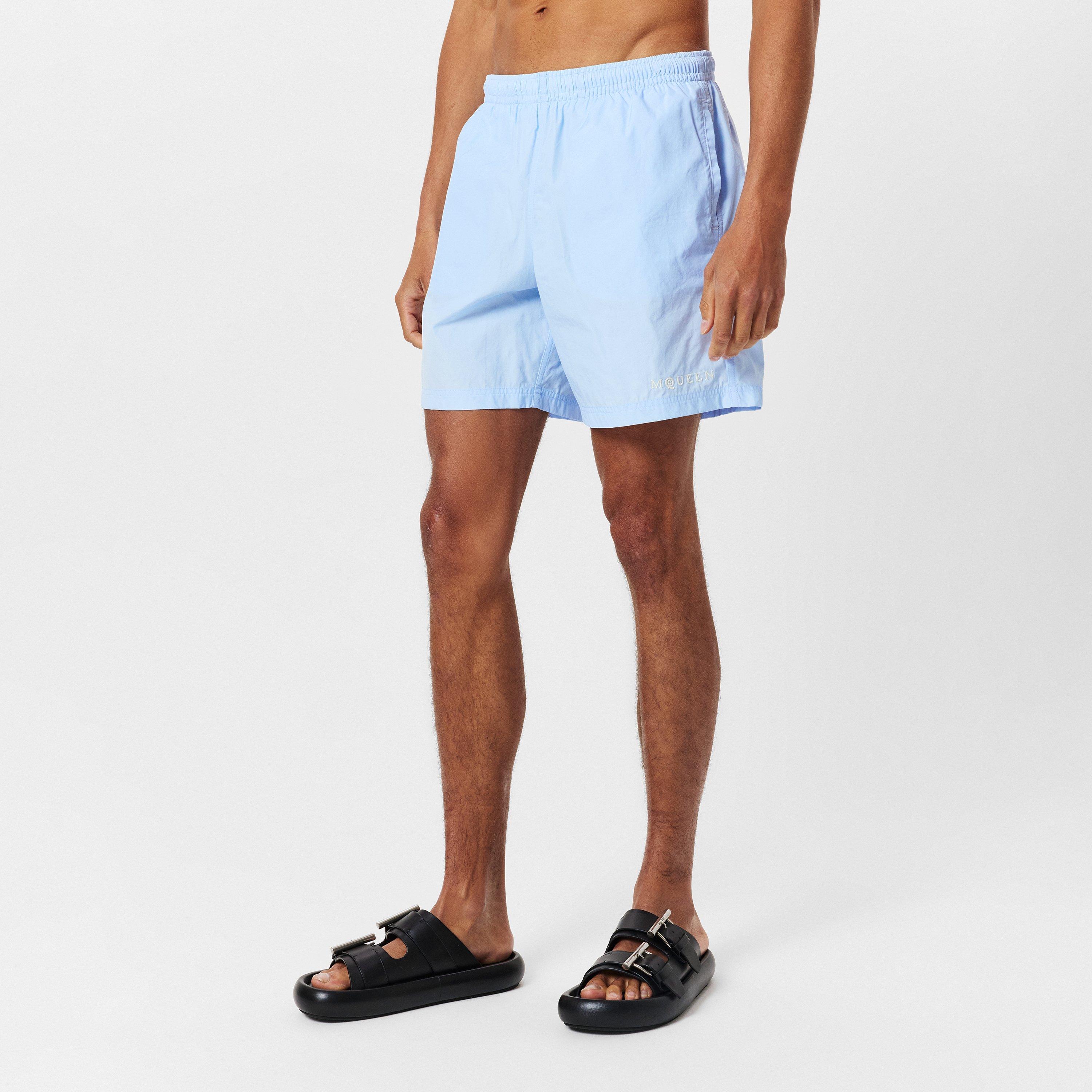 Pale Blue - Alexander McQueen - Men's Alex Logo Swim Shorts - 3