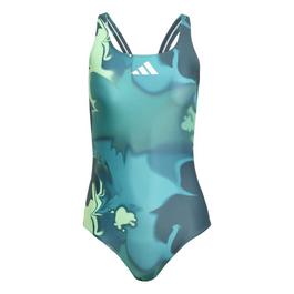 adidas Tie-Dyed Graphic V-Back Swimsuit Womens
