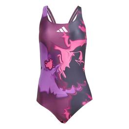 adidas Tie-Dyed Graphic V-Back Swimsuit Womens
