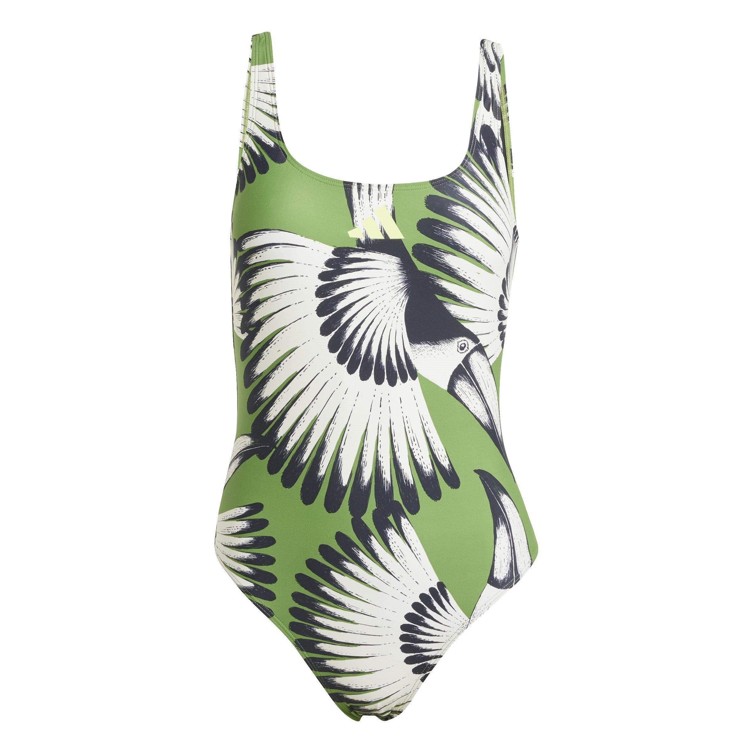Green Bold - adidas - adidas x FARM 3-Stripes Swimsuit Womens - 1