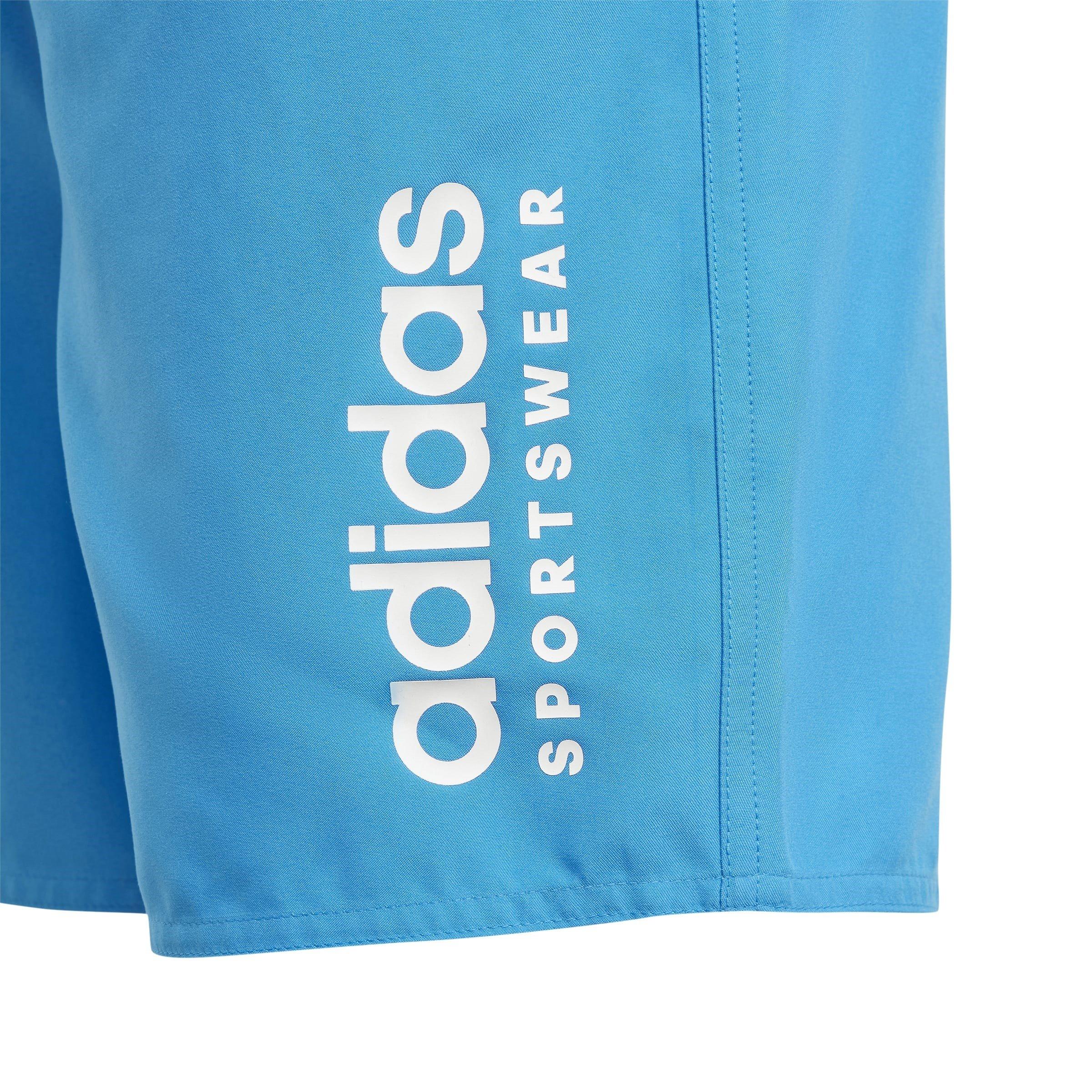 Blauw/Wit - adidas - Sportswear Essentials Logo CLX Swim Shorts Juniors - 4