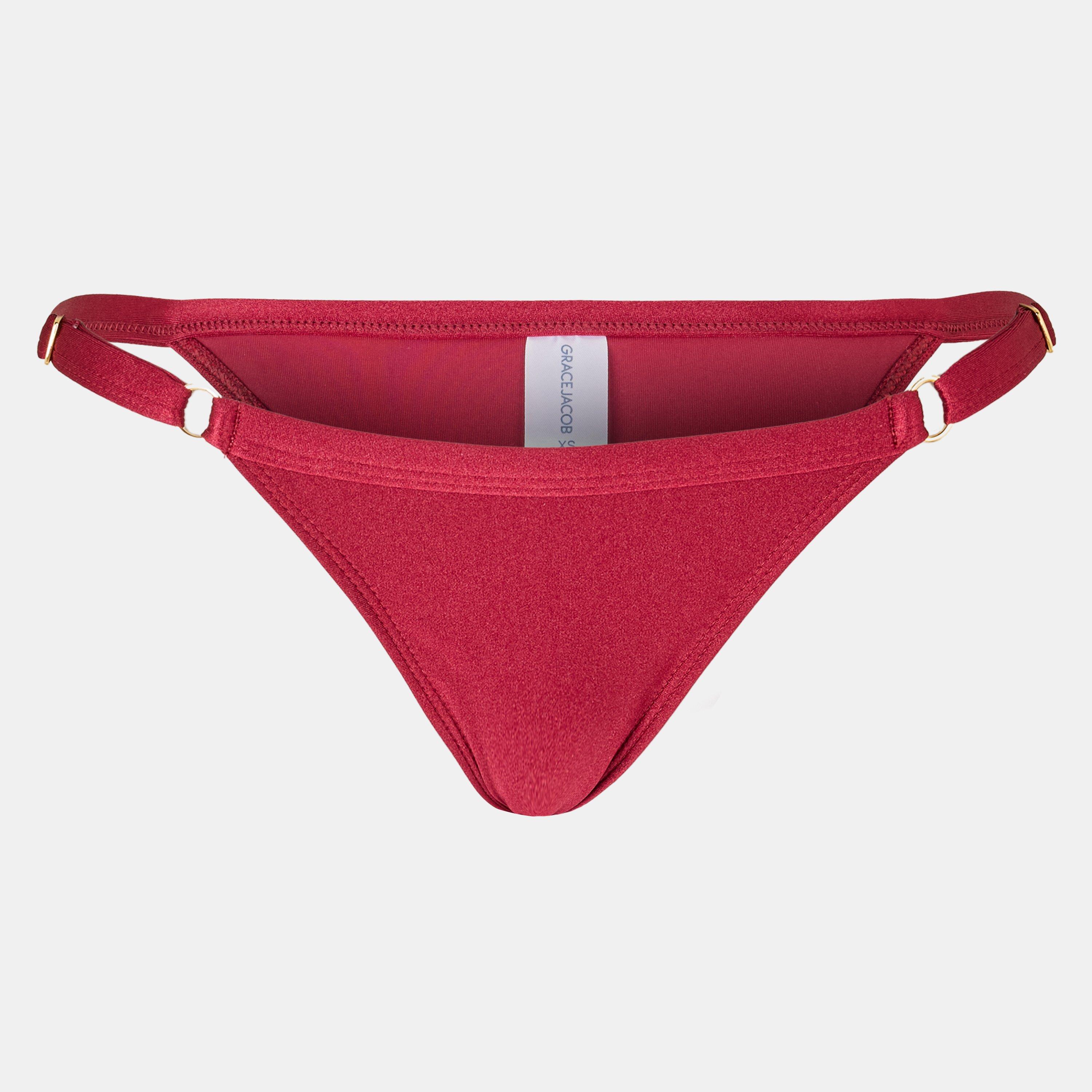 Maroon - Grace Jacob - Women's 's Brazilian Bikini Bottoms - 1