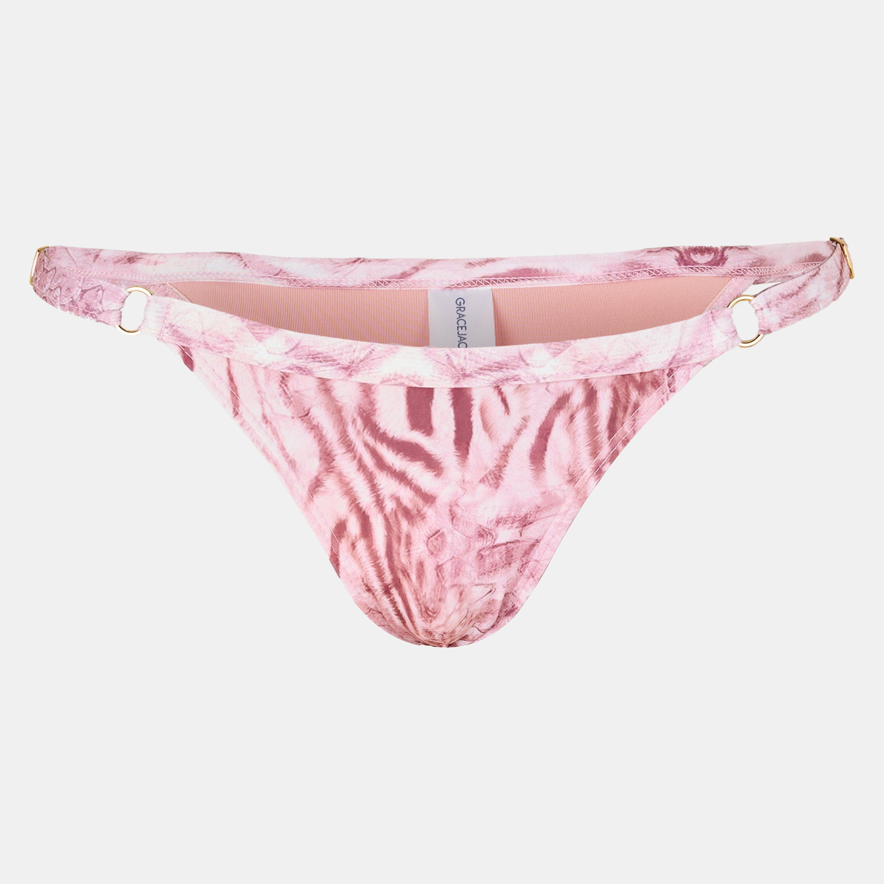 Pink - Grace Jacob - Women's Low Rise Brazilian Bikini Bottoms - 1