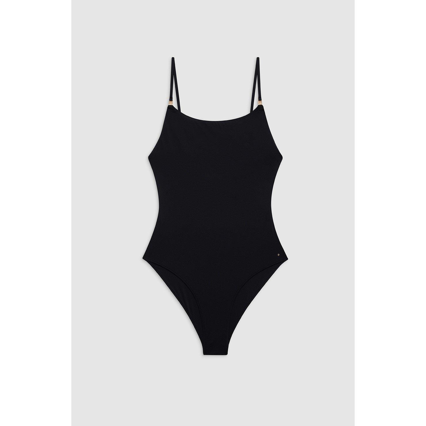 BLACK - Anine Bing - Women's Vesta Structured One-Piece Scoop Neck Swimsuit - 1