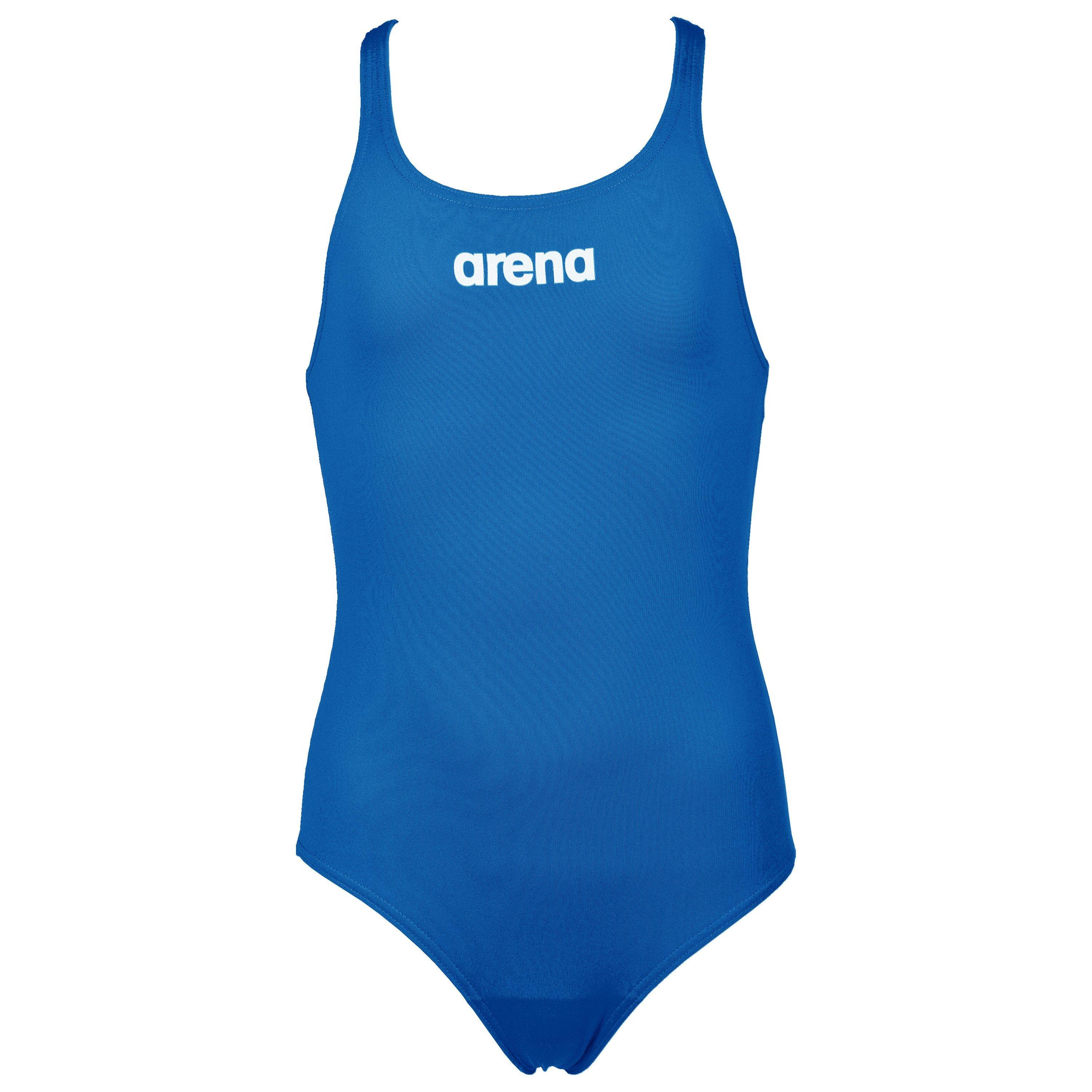 Royal White - Arena - Girls Sports Swimsuit Solid Swim Pro - 1
