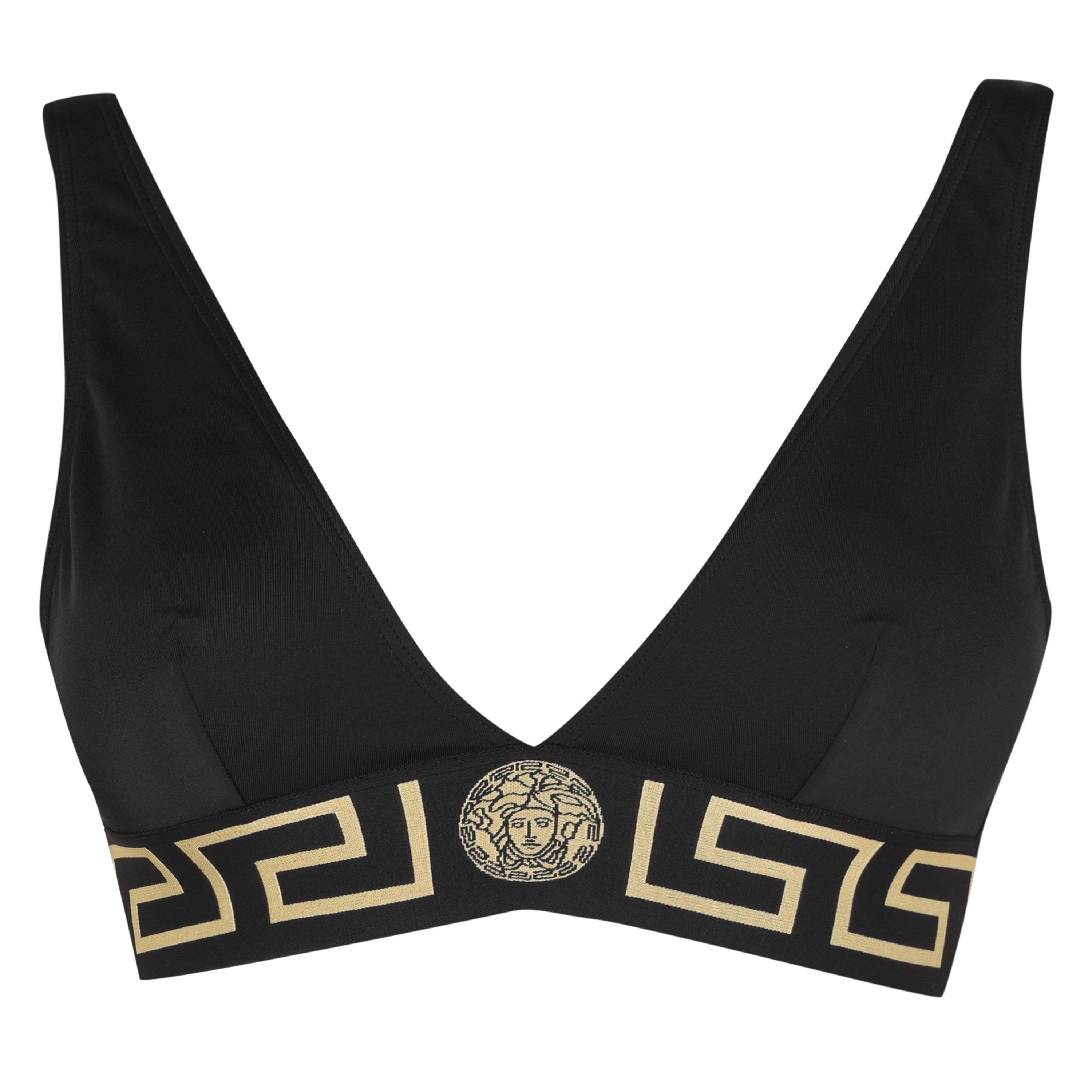 Versace Icon Triangle Bikini Top - Black A1008 - Size 8 (XS)