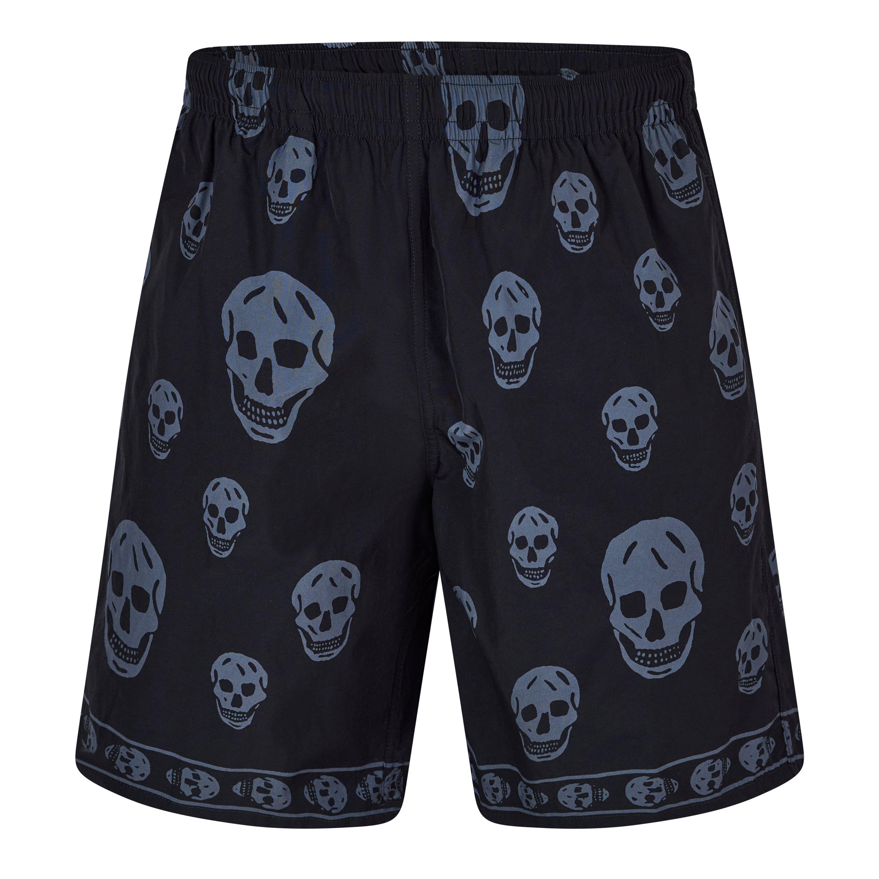 Alexander Mcqueen Men's Alex Classic Skull Swim Shorts - Black/Charcoal - L
