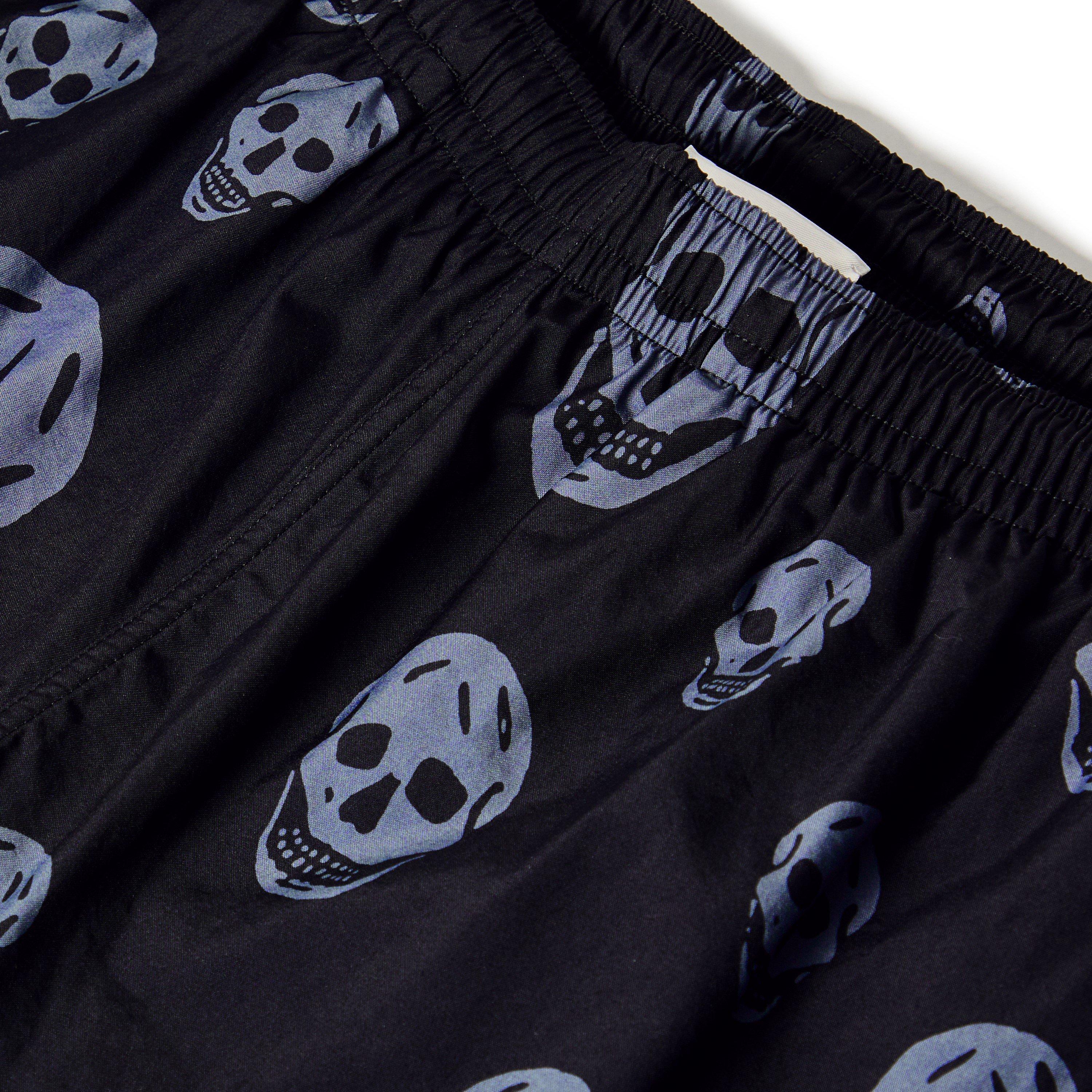Black/Charcoal - Alexander McQueen - Men's Alex Classic Skull Swim Shorts - 3
