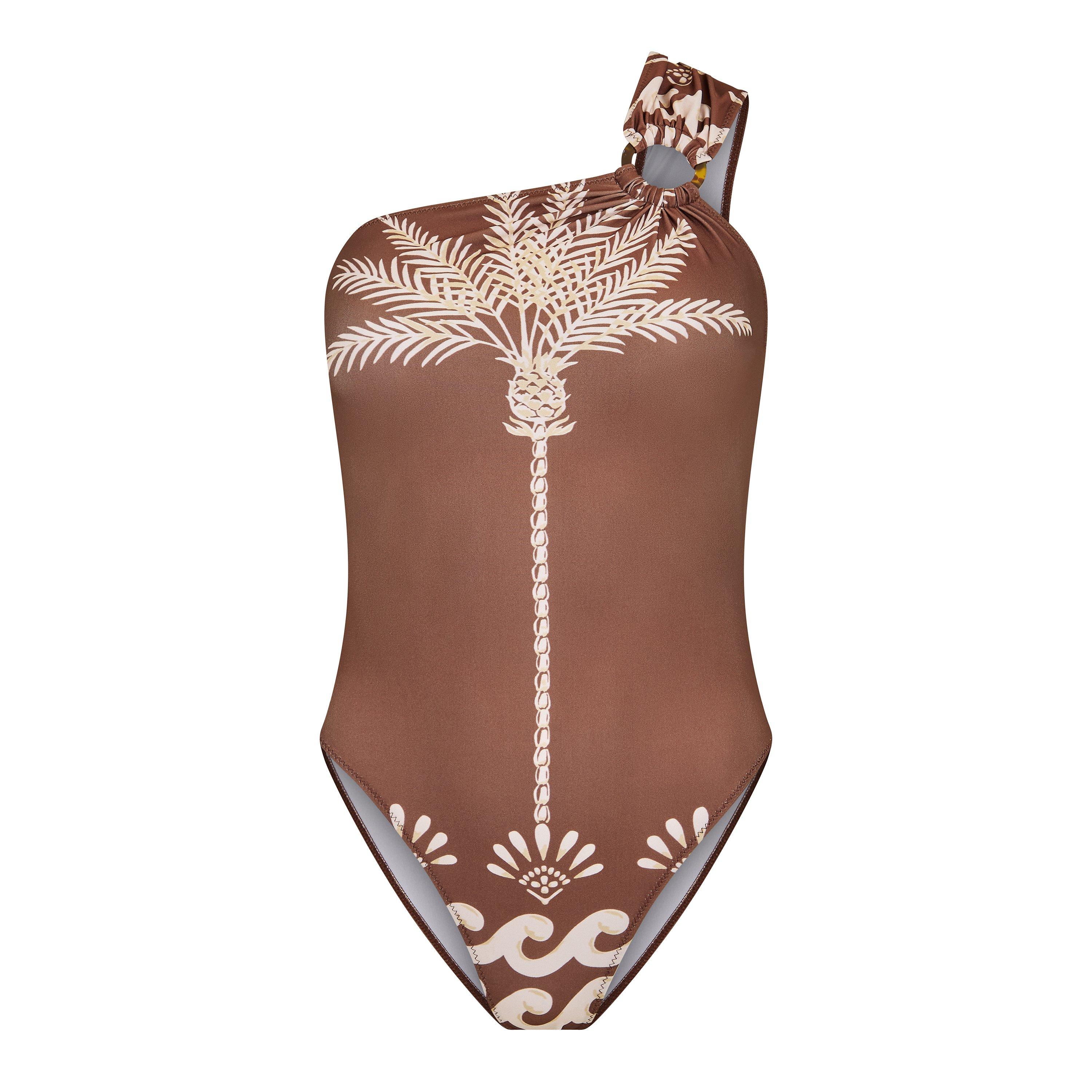 Brown/Ivory - Isabel Beachwear - Women's Bamboo Bandeau Swimsuit - 1