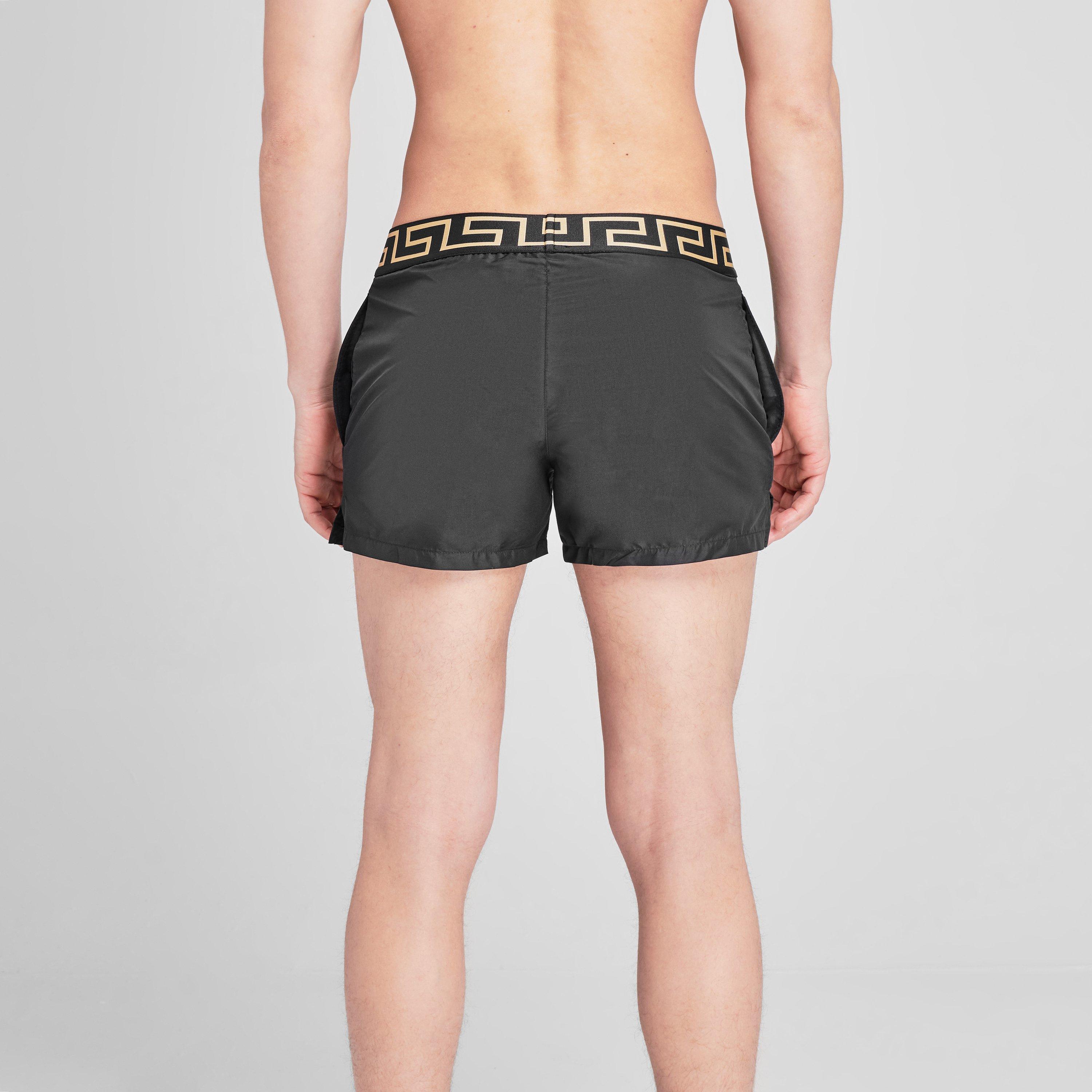 Black Gold - Versace Icon - Greca Waistband Swim Shorts - 4