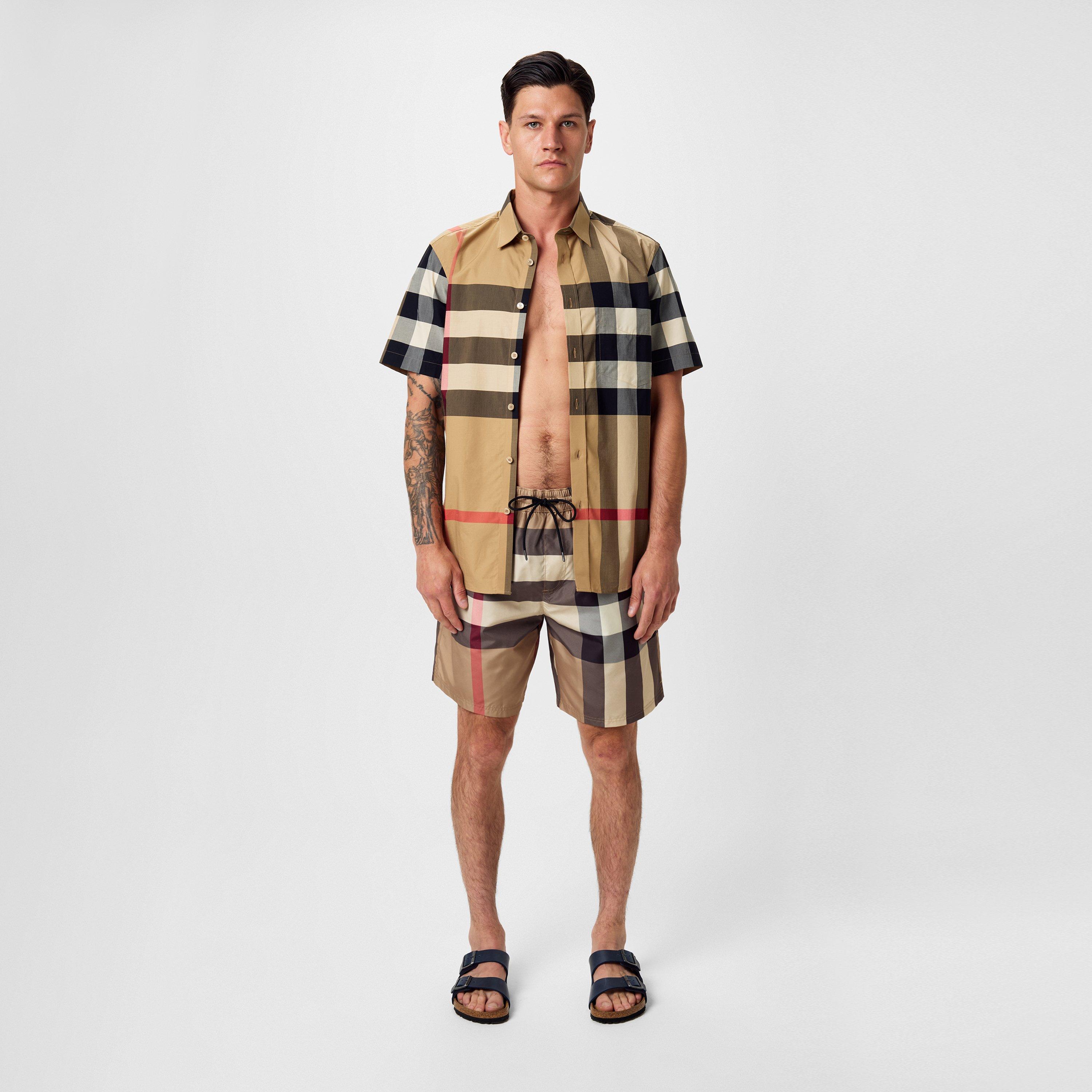 Arc Beige A7028 - Burberry - Men's Check Swim Shorts - 6