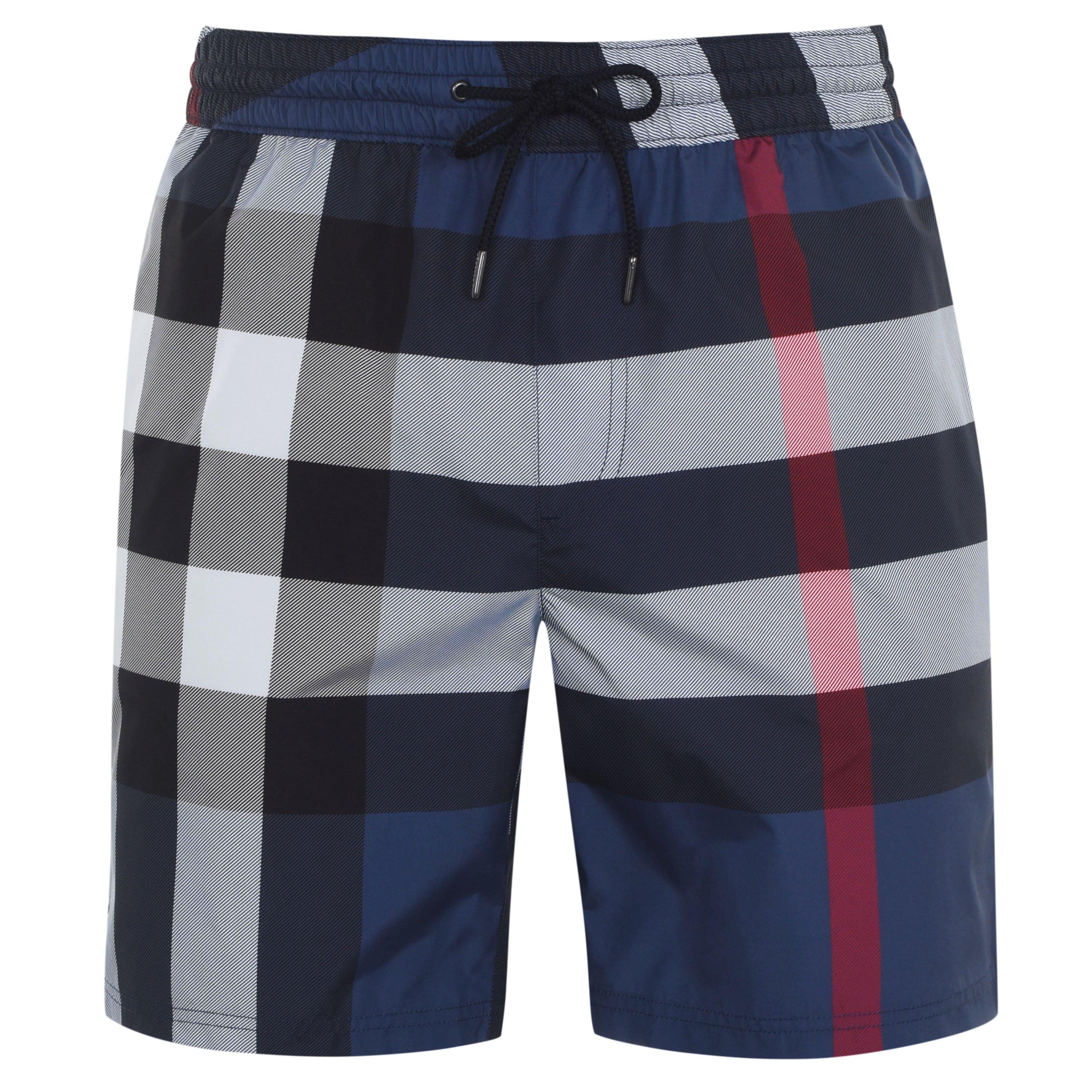 Crbn Blue A5805 - Burberry - Men's Check Swim Shorts - 7