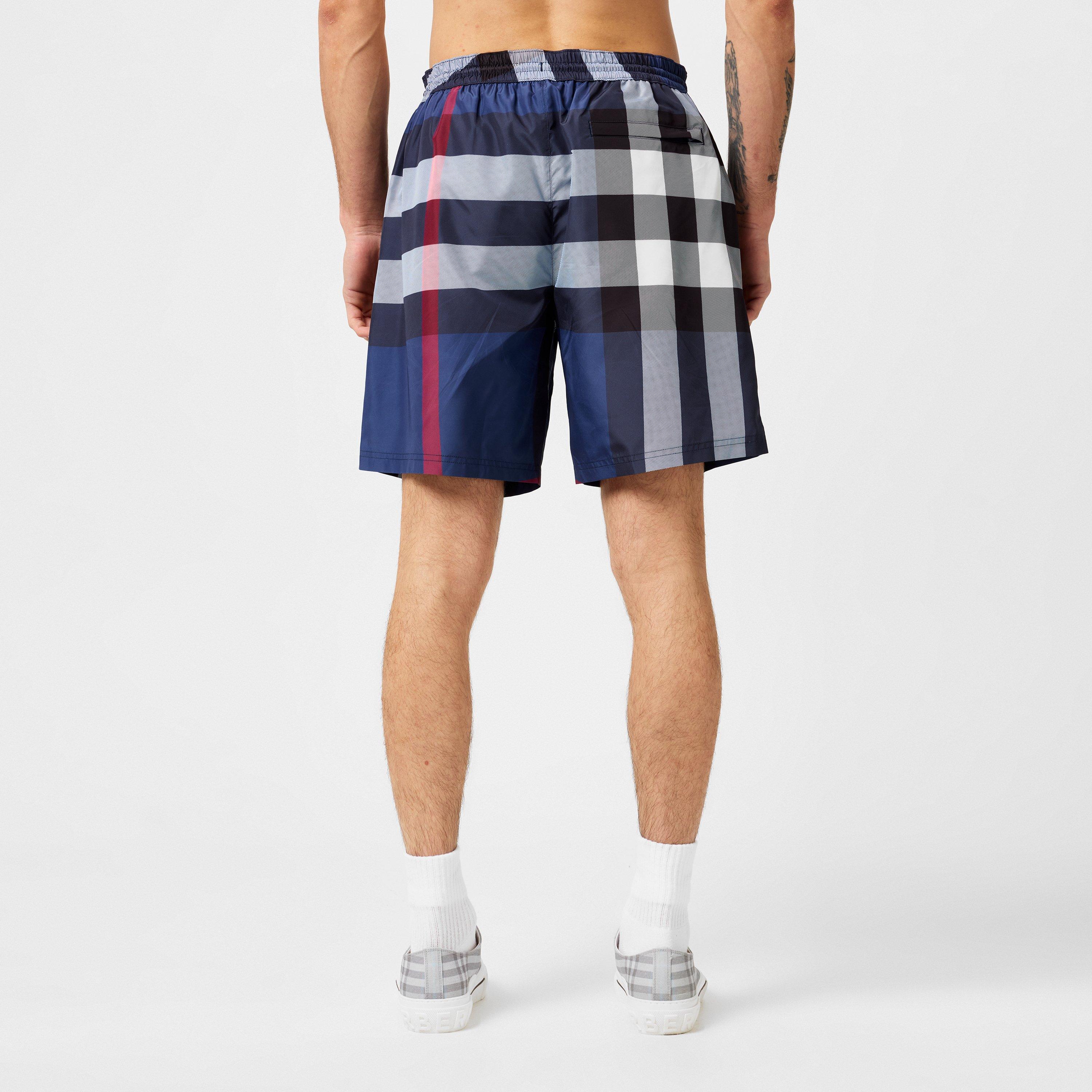 Crbn Blue A5805 - Burberry - Men's Check Swim Shorts - 4