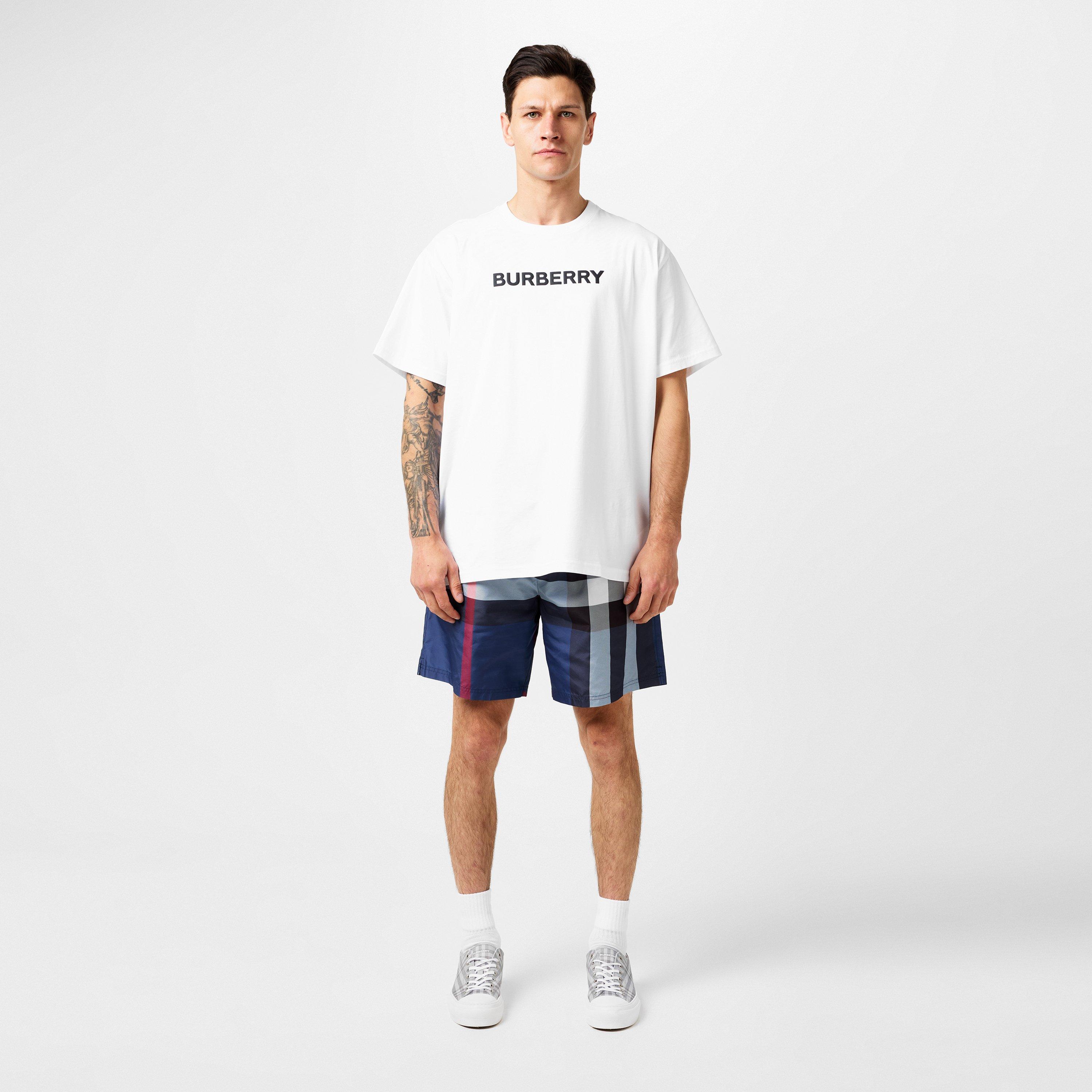 Crbn Blue A5805 - Burberry - Men's Check Swim Shorts - 6