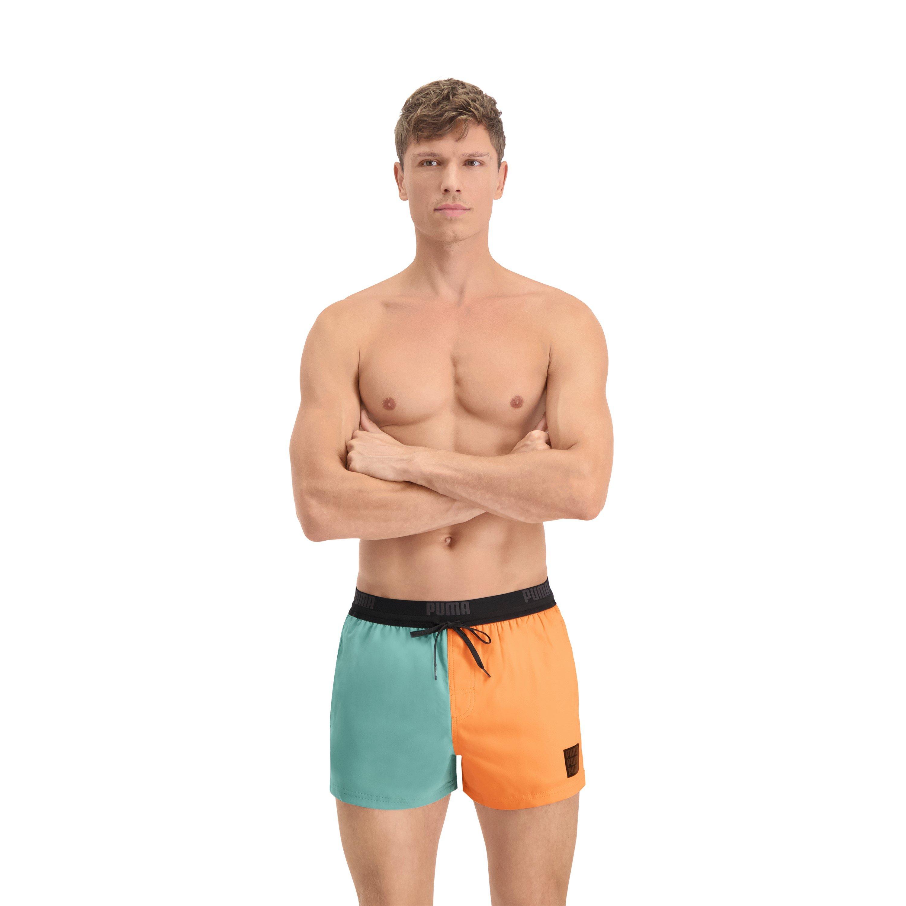 Puma Men's Black Swim Shorts - Blue/Orange - XS