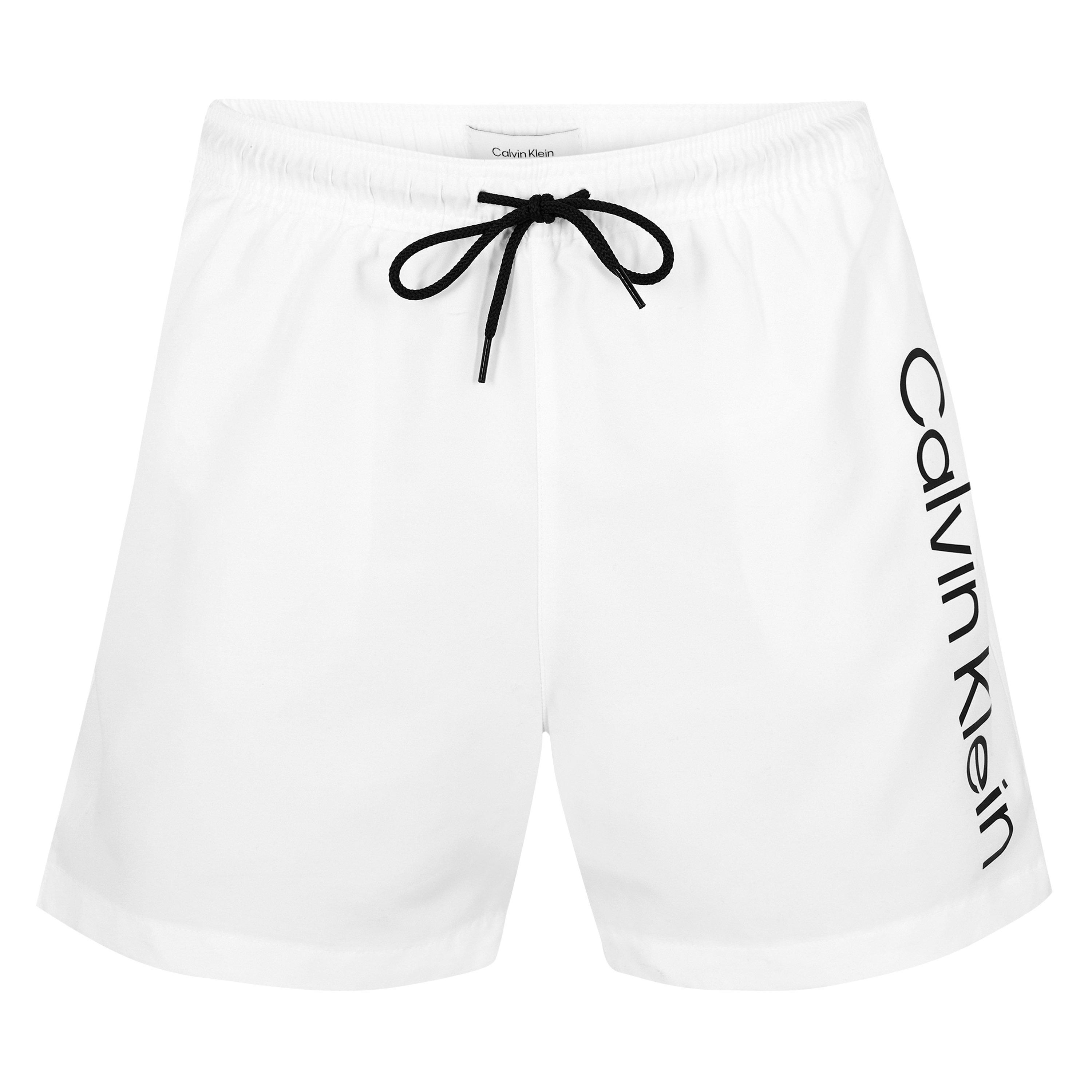 Calvin Klein Men's Large Logo Swim Shorts - White 26 - L