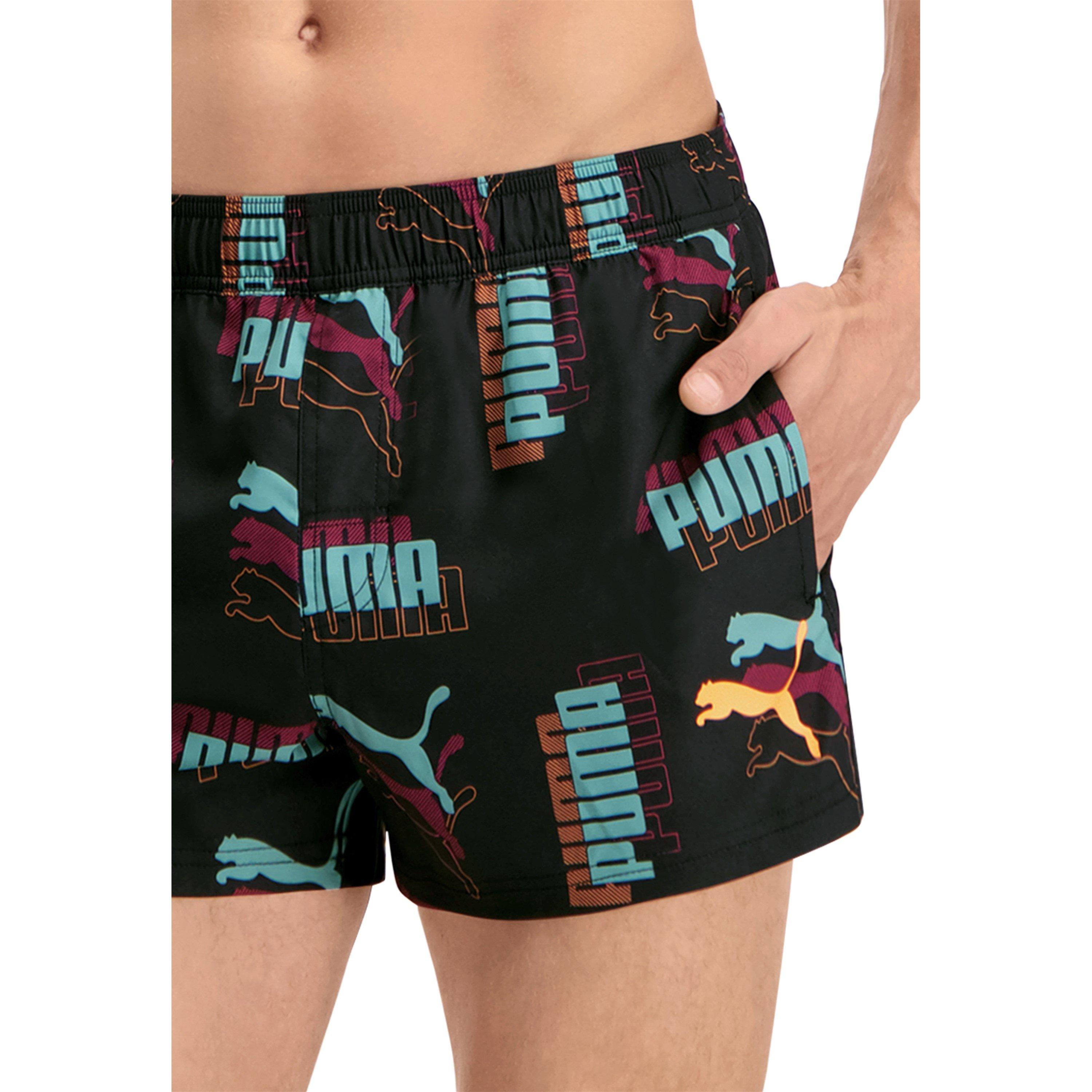 Negro/Azul/Naranja/Rojo - Puma - Logo Print Swim Shorts - 4
