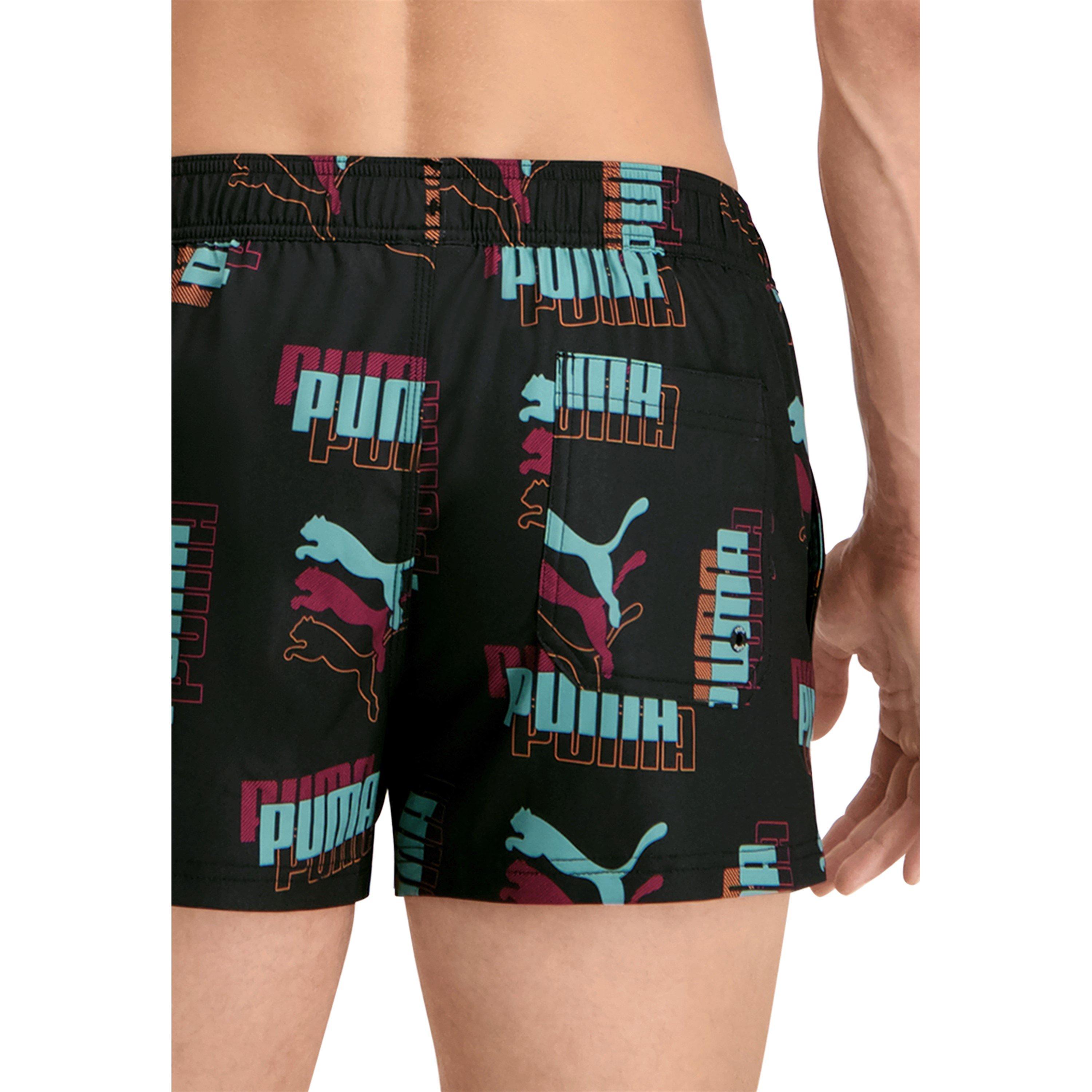 Negro/Azul/Naranja/Rojo - Puma - Logo Print Swim Shorts - 5