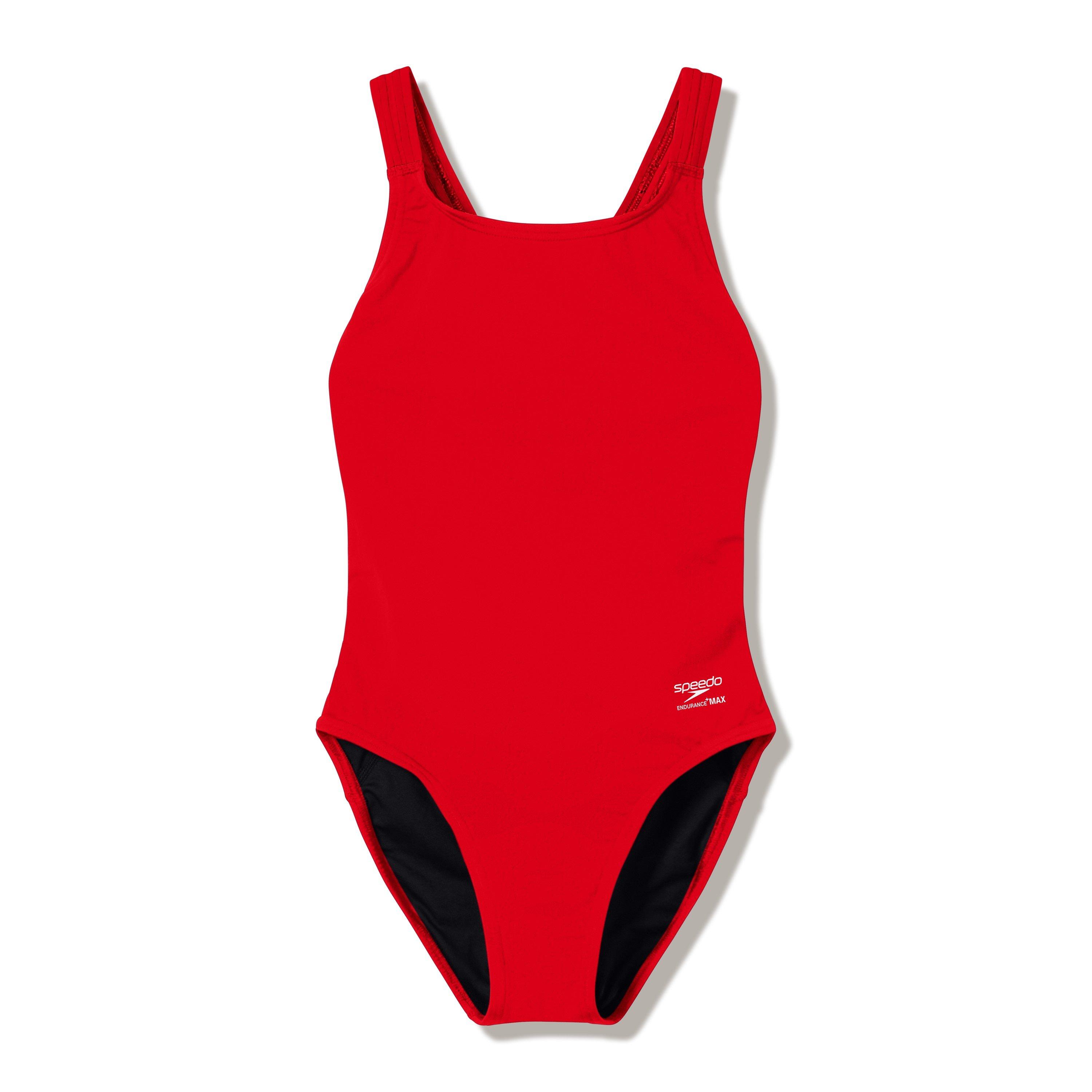 Speedo Women's Solid Enduran Ld64 - Red - 10 (32)