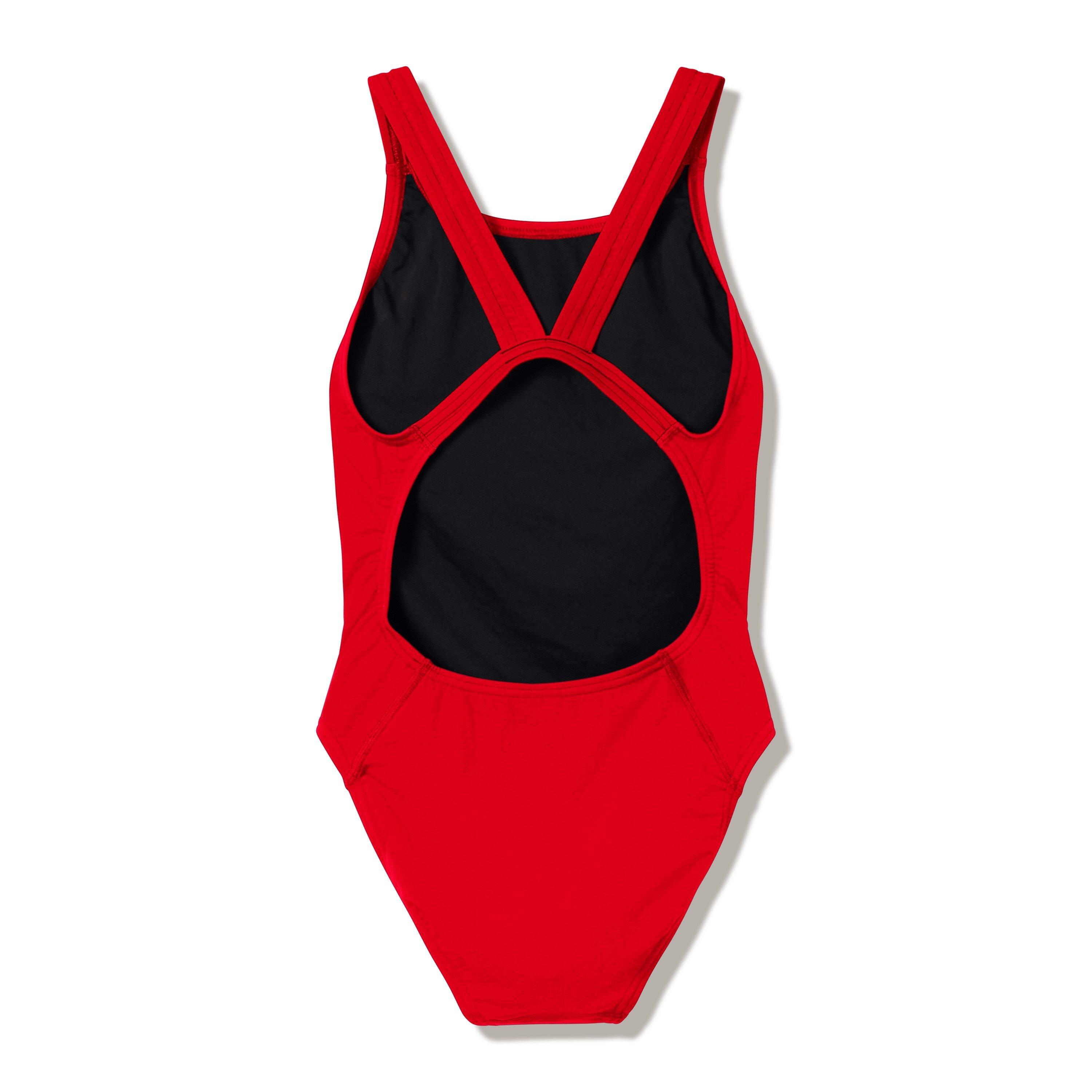 Rot - Speedo - Women's Solid Endurasoft Leaderback High-Leg One-Piece Swimsuit - 5