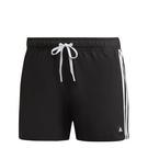 NOIR/BLANC - adidas - logo-print eyelet-detail swim shorts - 1