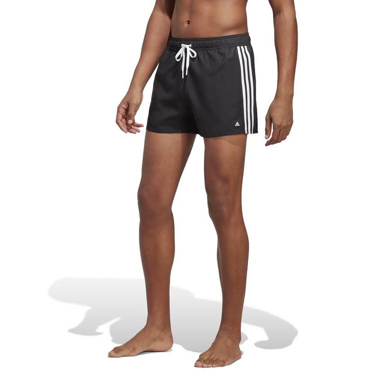 NOIR/BLANC - adidas - logo-print eyelet-detail swim shorts - 2