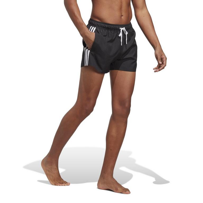 NOIR/BLANC - adidas - logo-print eyelet-detail swim shorts - 4